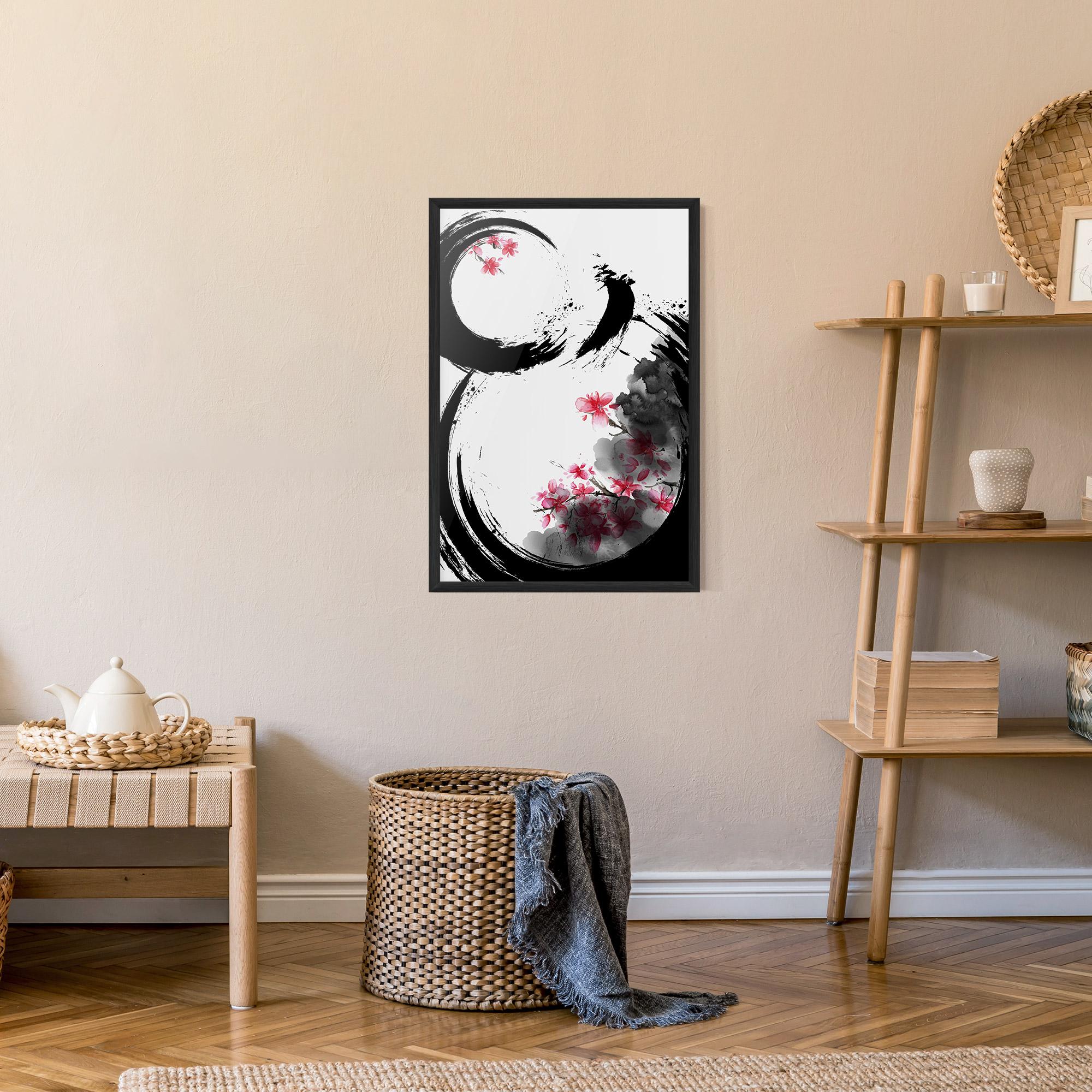 Poster Înrămat Pink Flower Smoke mockup 9