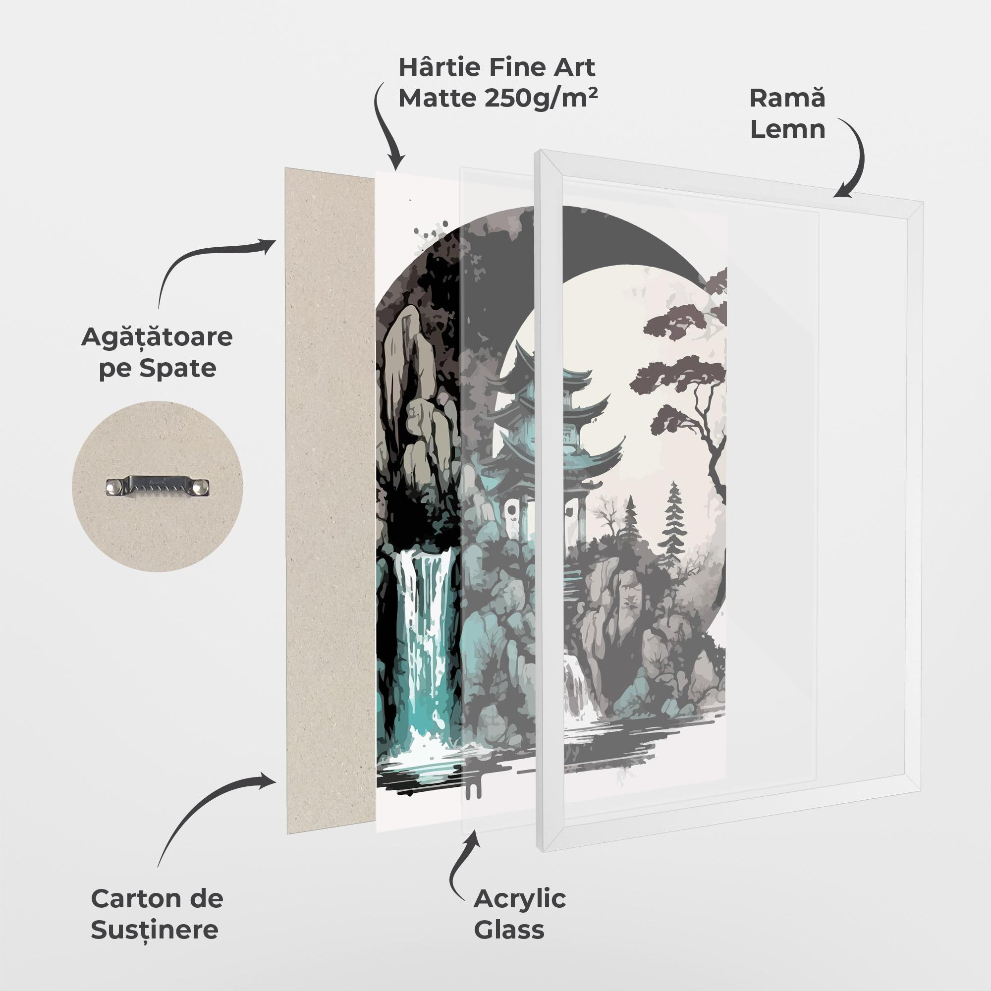 Poster Înrămat Blue Temple Art mockup 1