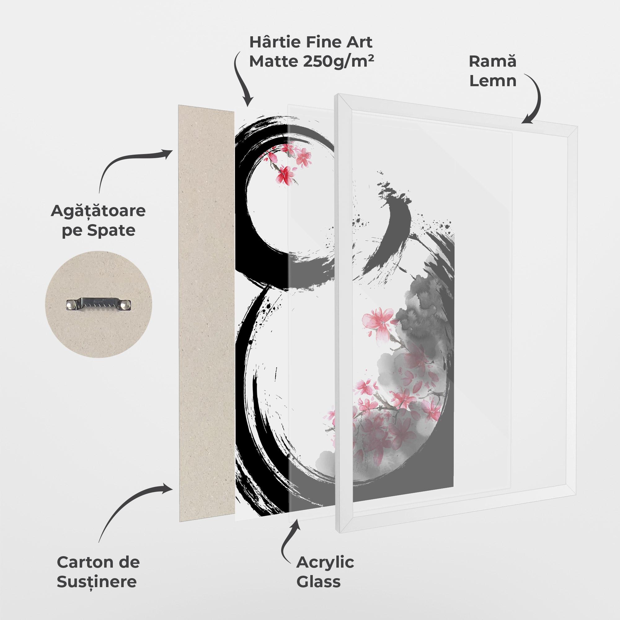 Poster Înrămat Pink Flower Smoke mockup 1