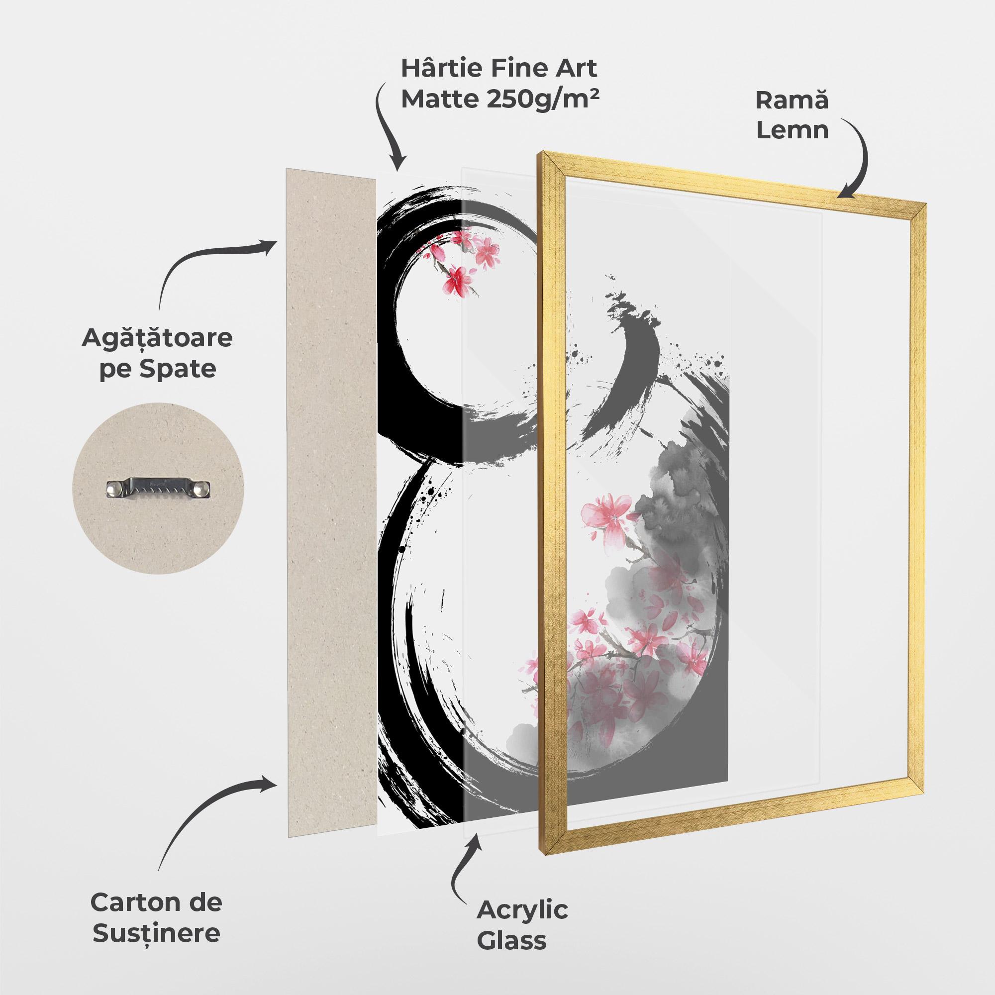 Poster Înrămat Pink Flower Smoke mockup 1