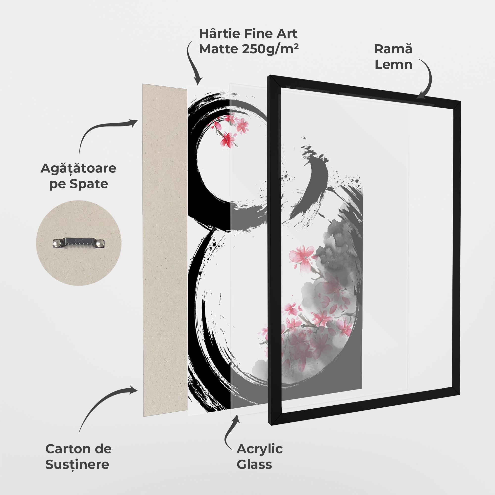 Poster Înrămat Pink Flower Smoke mockup 1