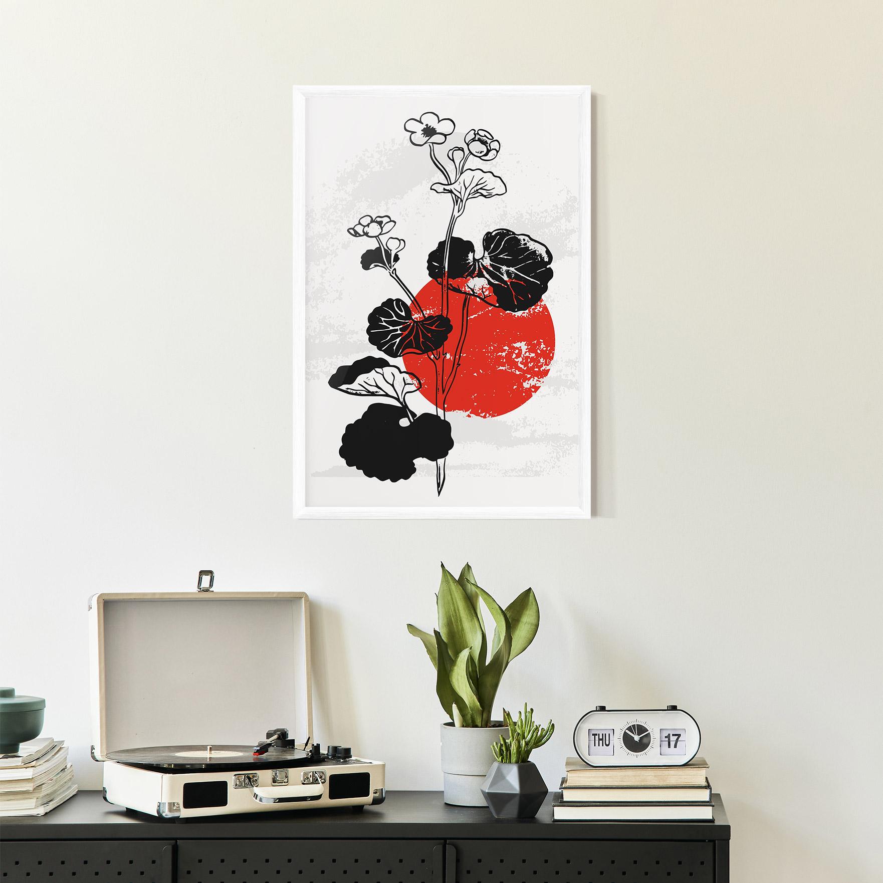 Poster Înrămat Japan Plant Art mockup 2