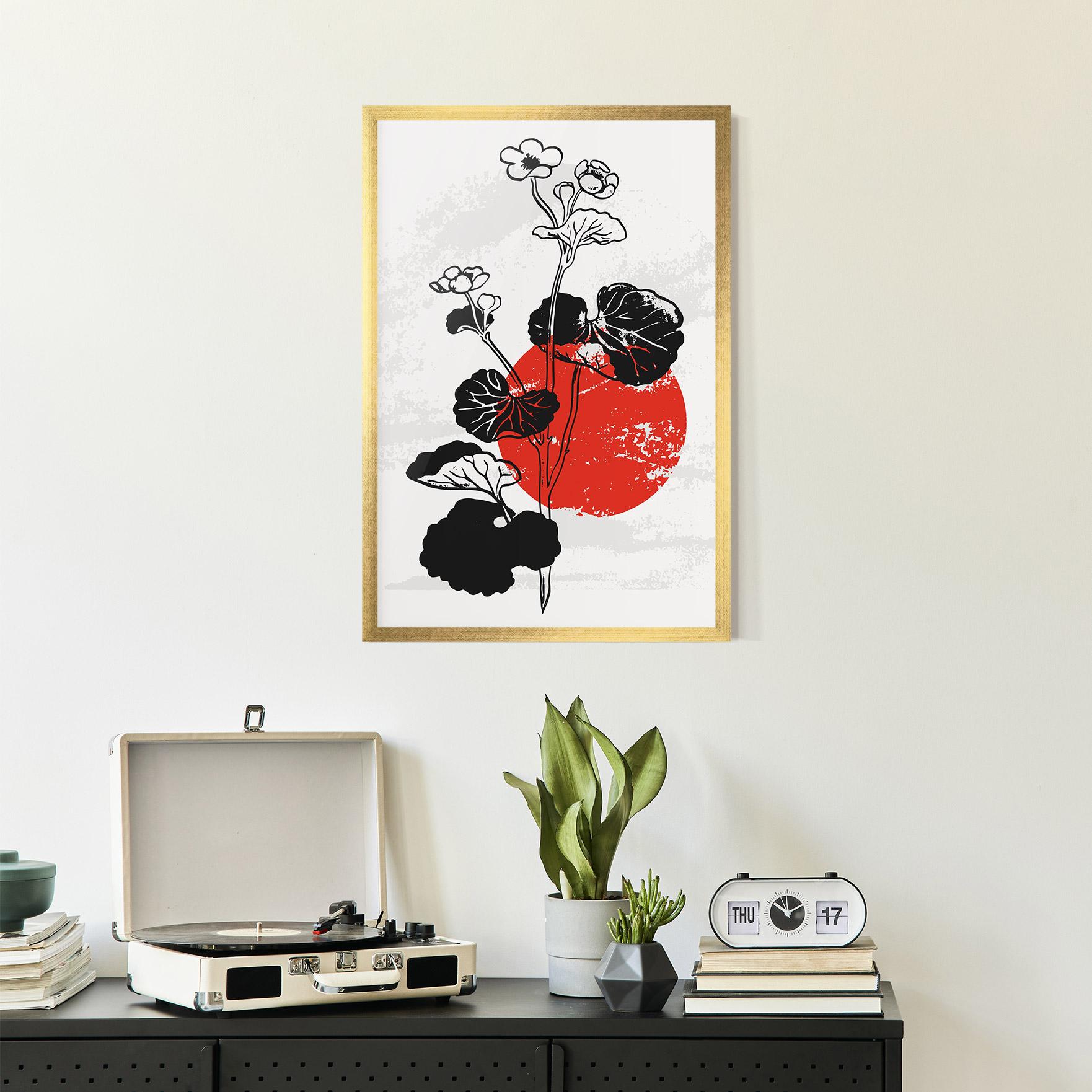 Poster Înrămat Japan Plant Art mockup 2
