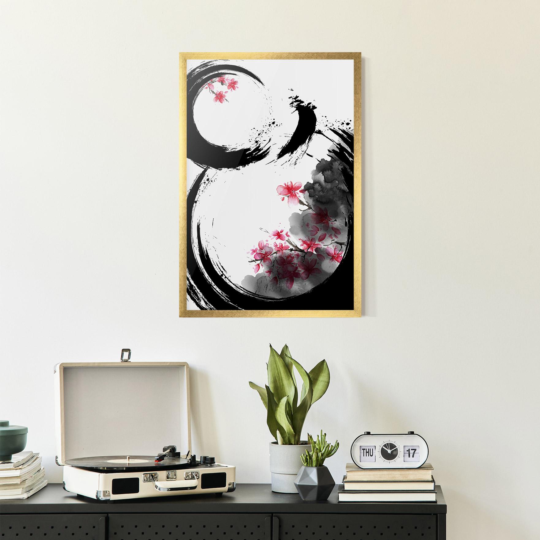 Poster Înrămat Pink Flower Smoke mockup 2