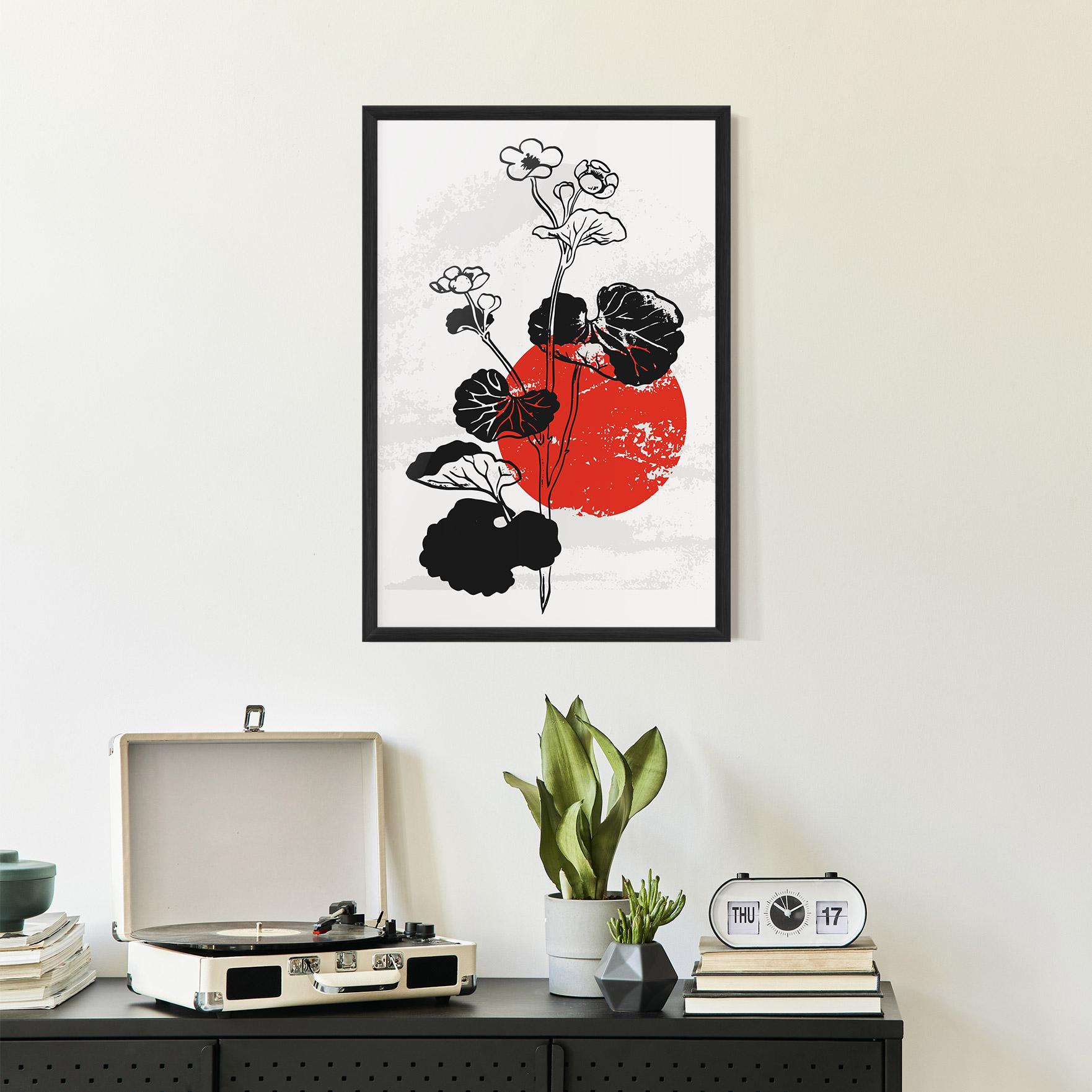 Poster Înrămat Japan Plant Art mockup 2