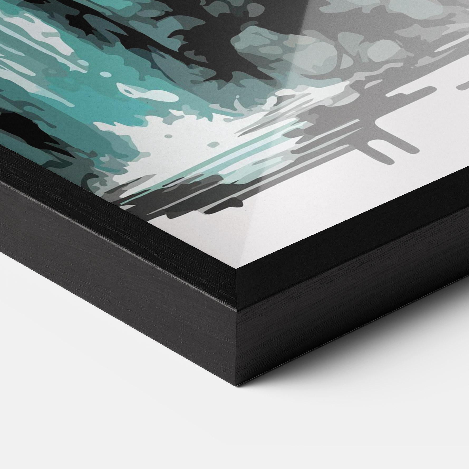 Poster Înrămat Blue Temple Art mockup 3