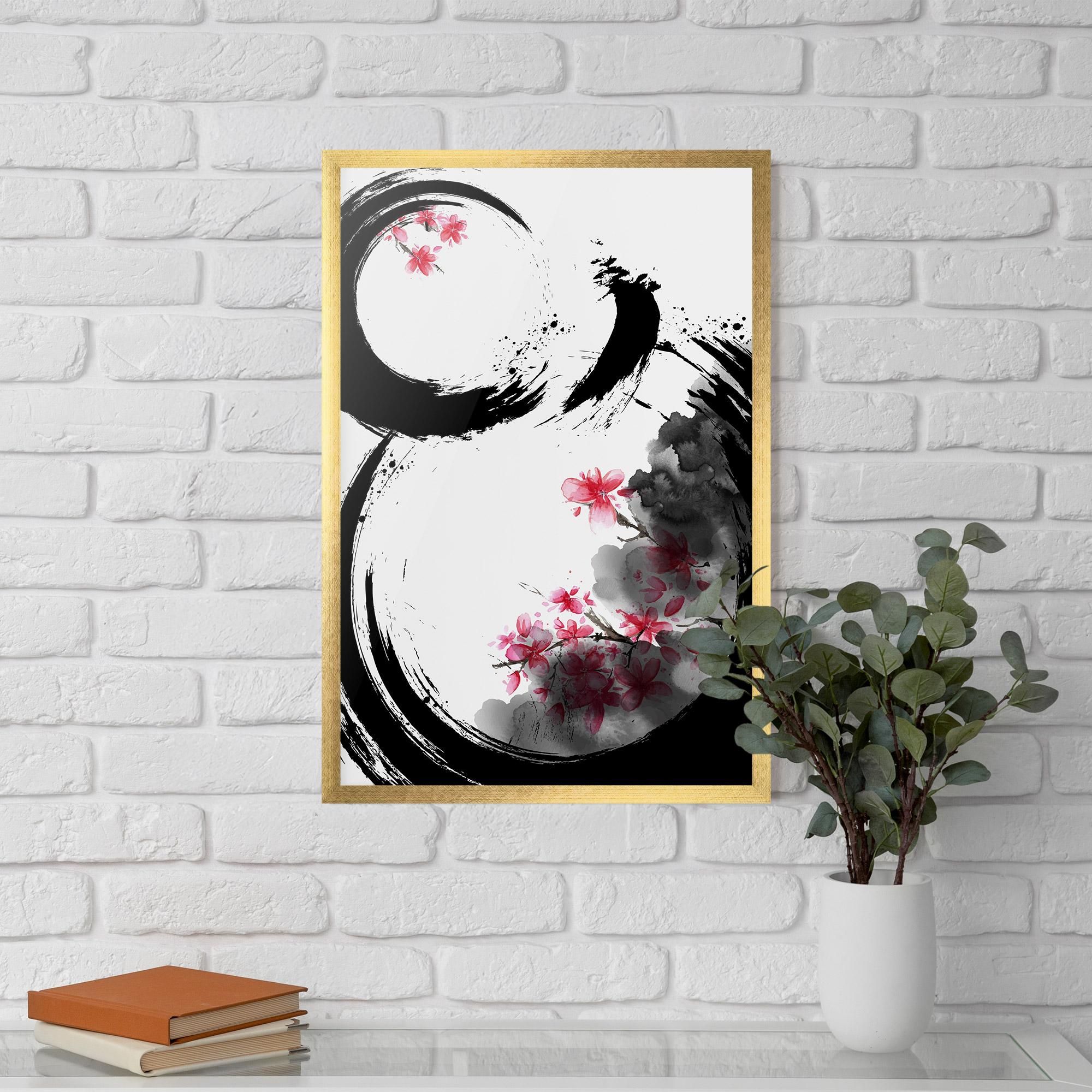 Poster Înrămat Pink Flower Smoke mockup 5