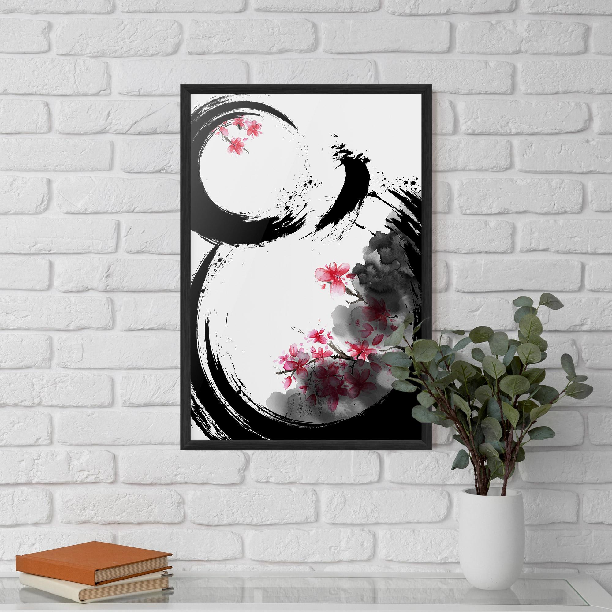 Poster Înrămat Pink Flower Smoke mockup 5