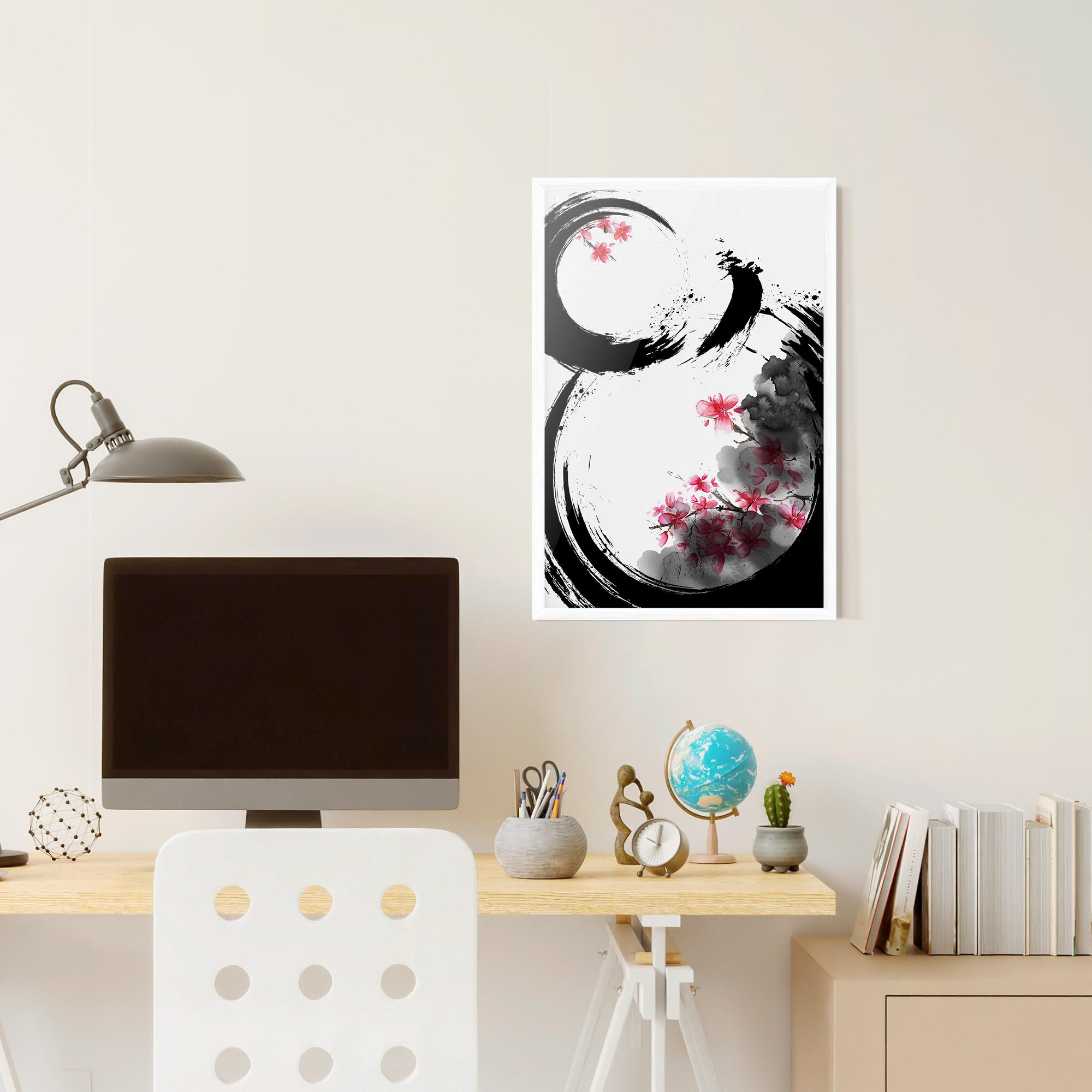 Poster Înrămat Pink Flower Smoke mockup 6