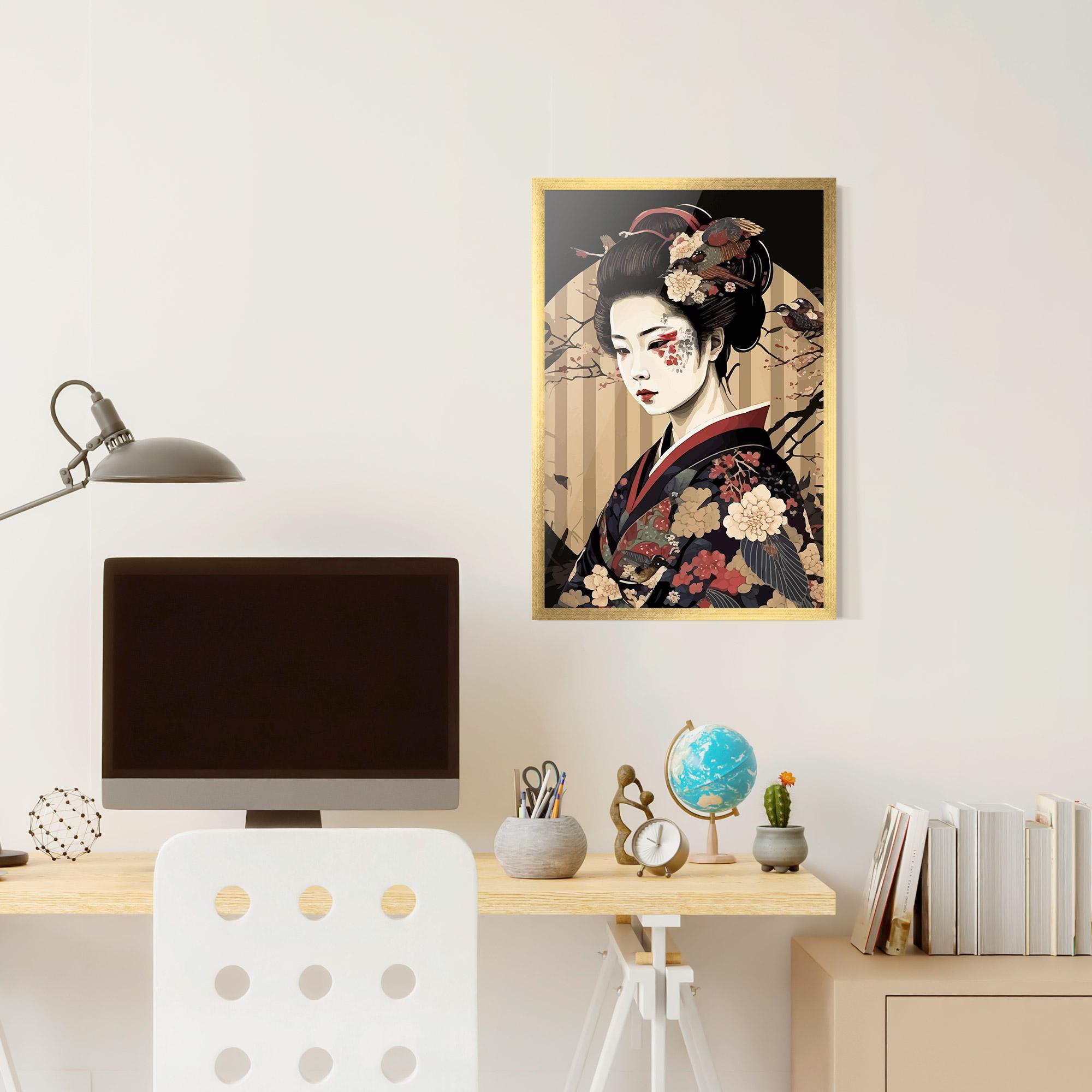 Poster Înrămat Asiatic Lady mockup 6