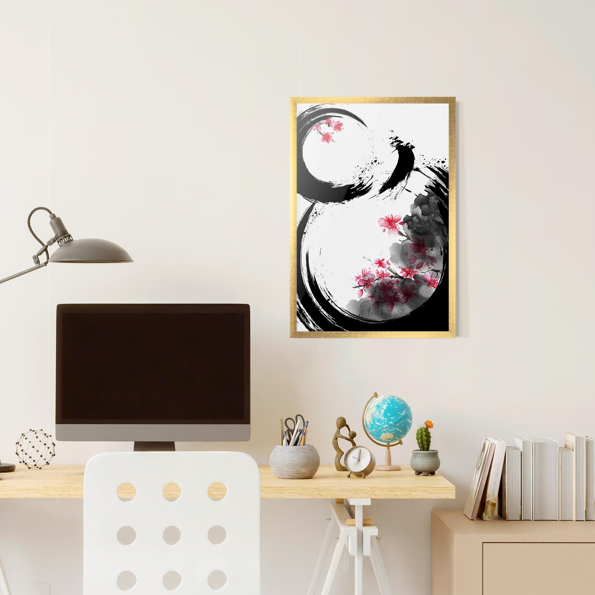 Poster Înrămat Pink Flower Smoke mockup 6