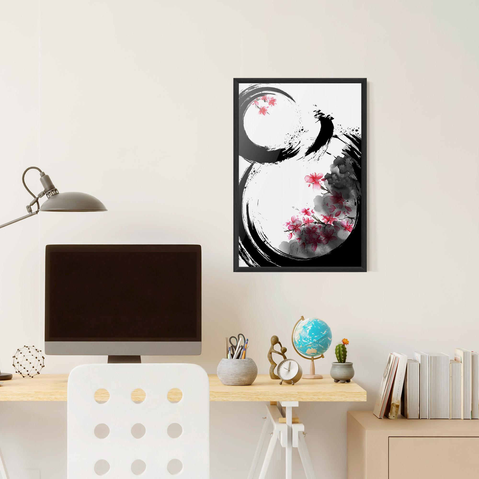 Poster Înrămat Pink Flower Smoke mockup 6