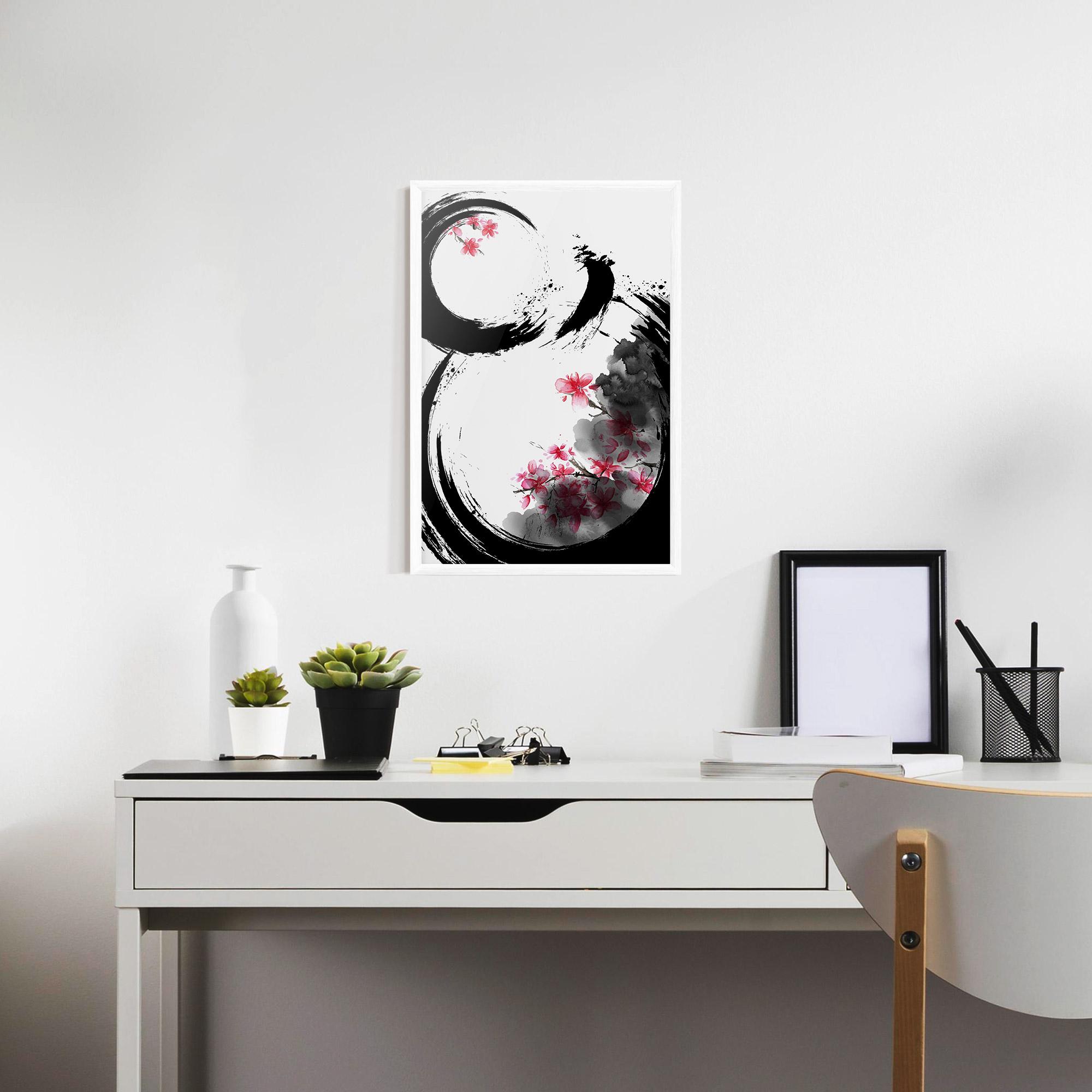 Poster Înrămat Pink Flower Smoke mockup 7