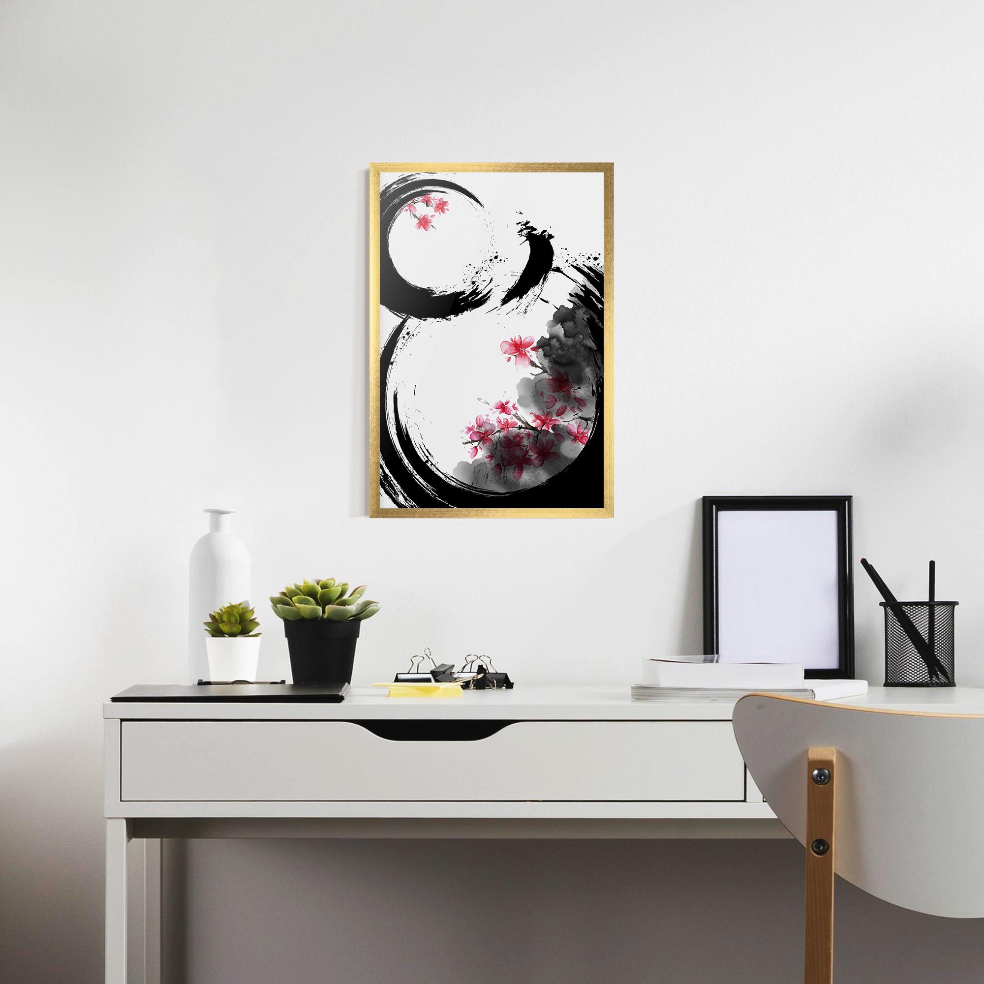 Poster Înrămat Pink Flower Smoke mockup 7