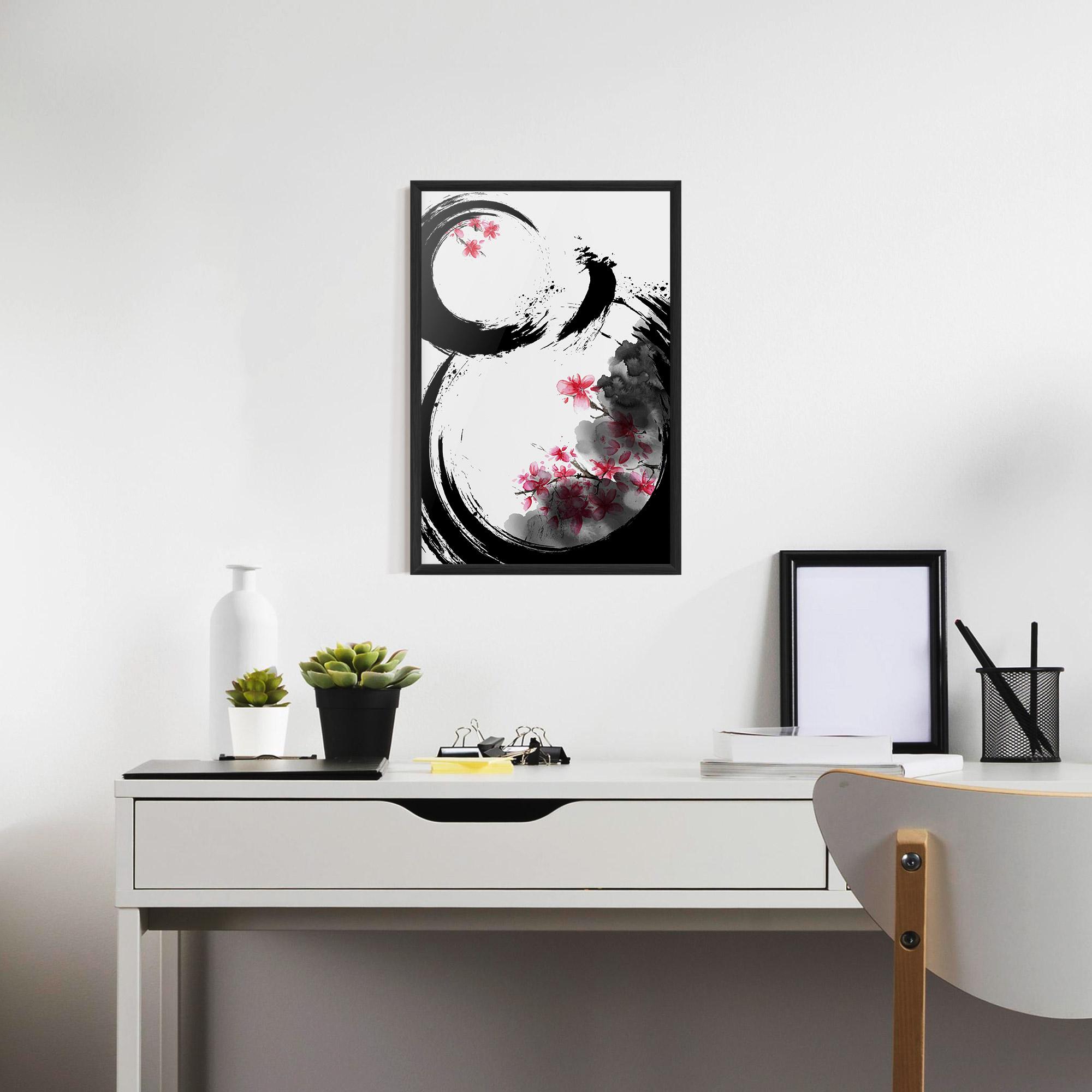 Poster Înrămat Pink Flower Smoke mockup 7