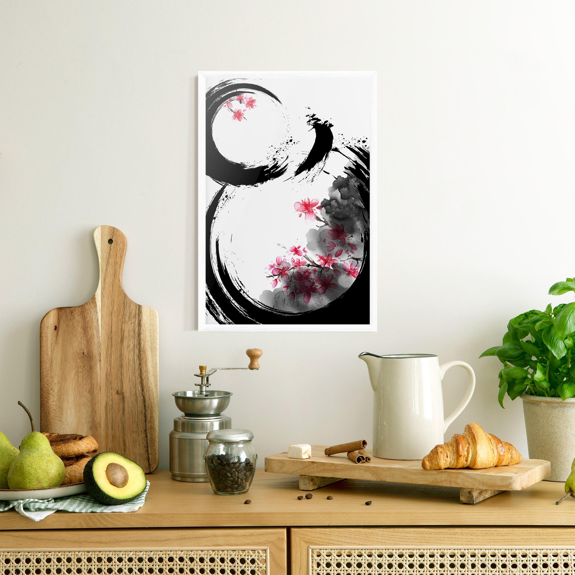 Poster Înrămat Pink Flower Smoke mockup 8