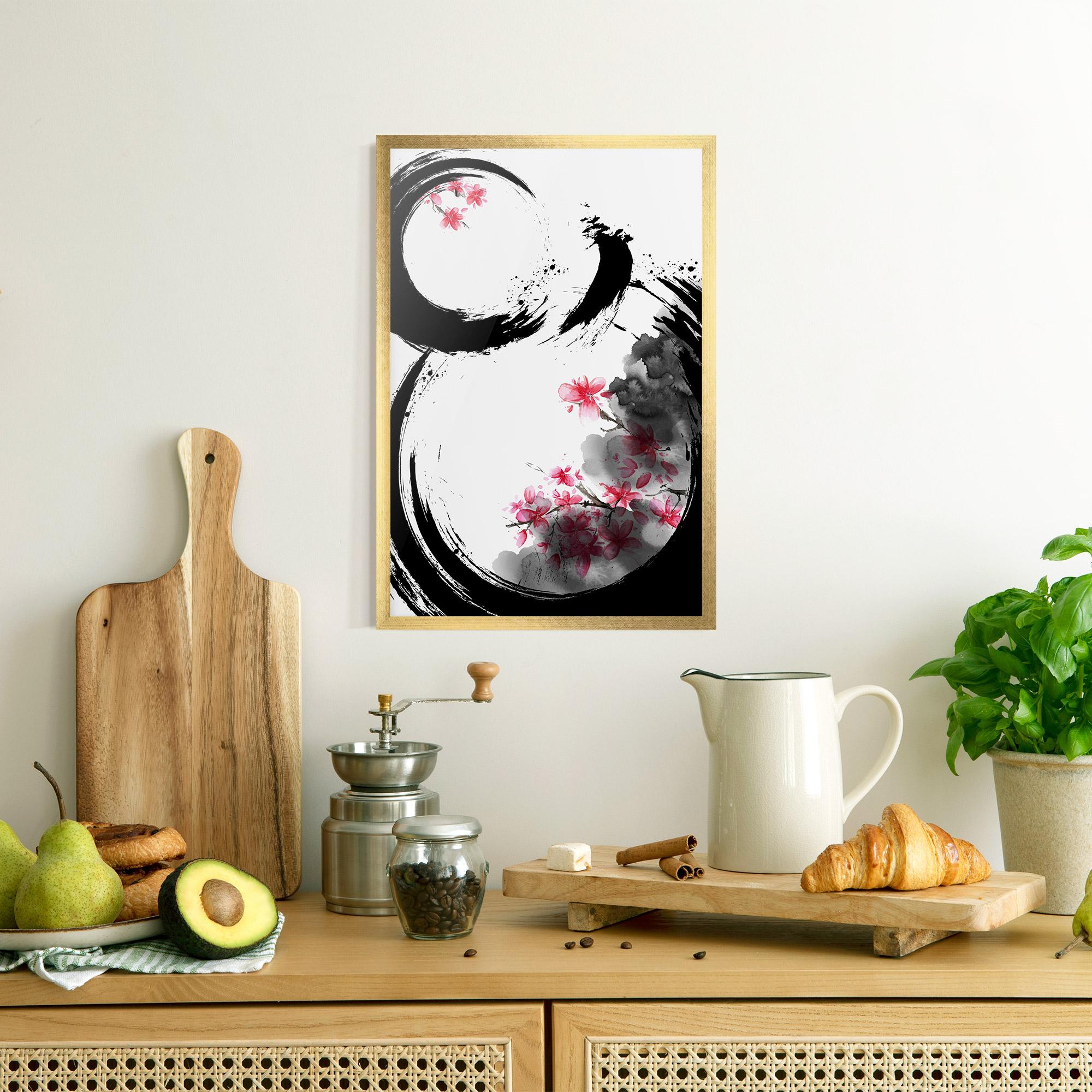 Poster Înrămat Pink Flower Smoke mockup 8