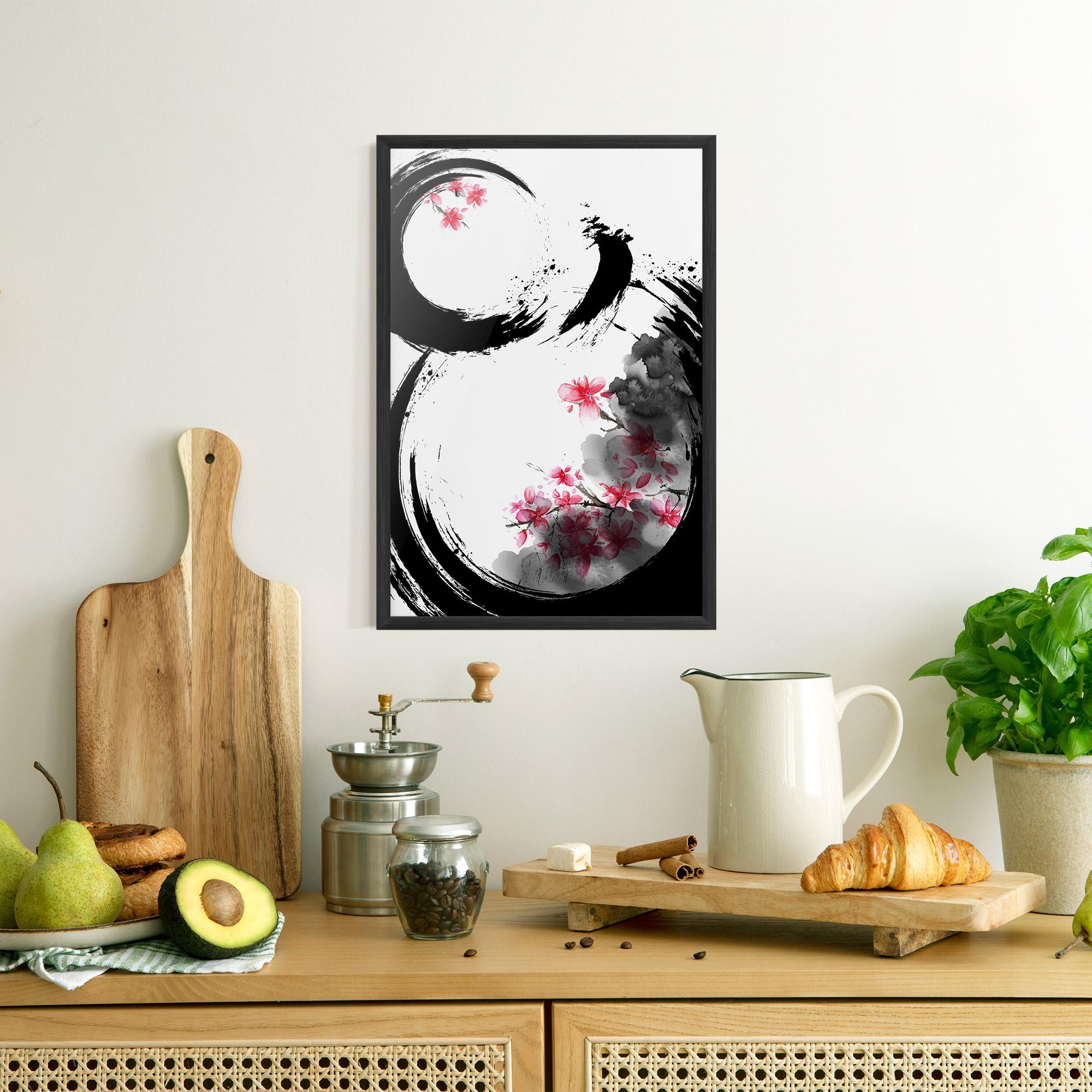 Poster Înrămat Pink Flower Smoke mockup 8