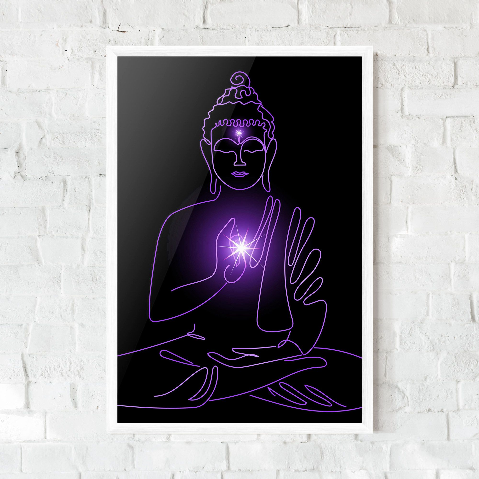 Glowing Buddha mockup 0