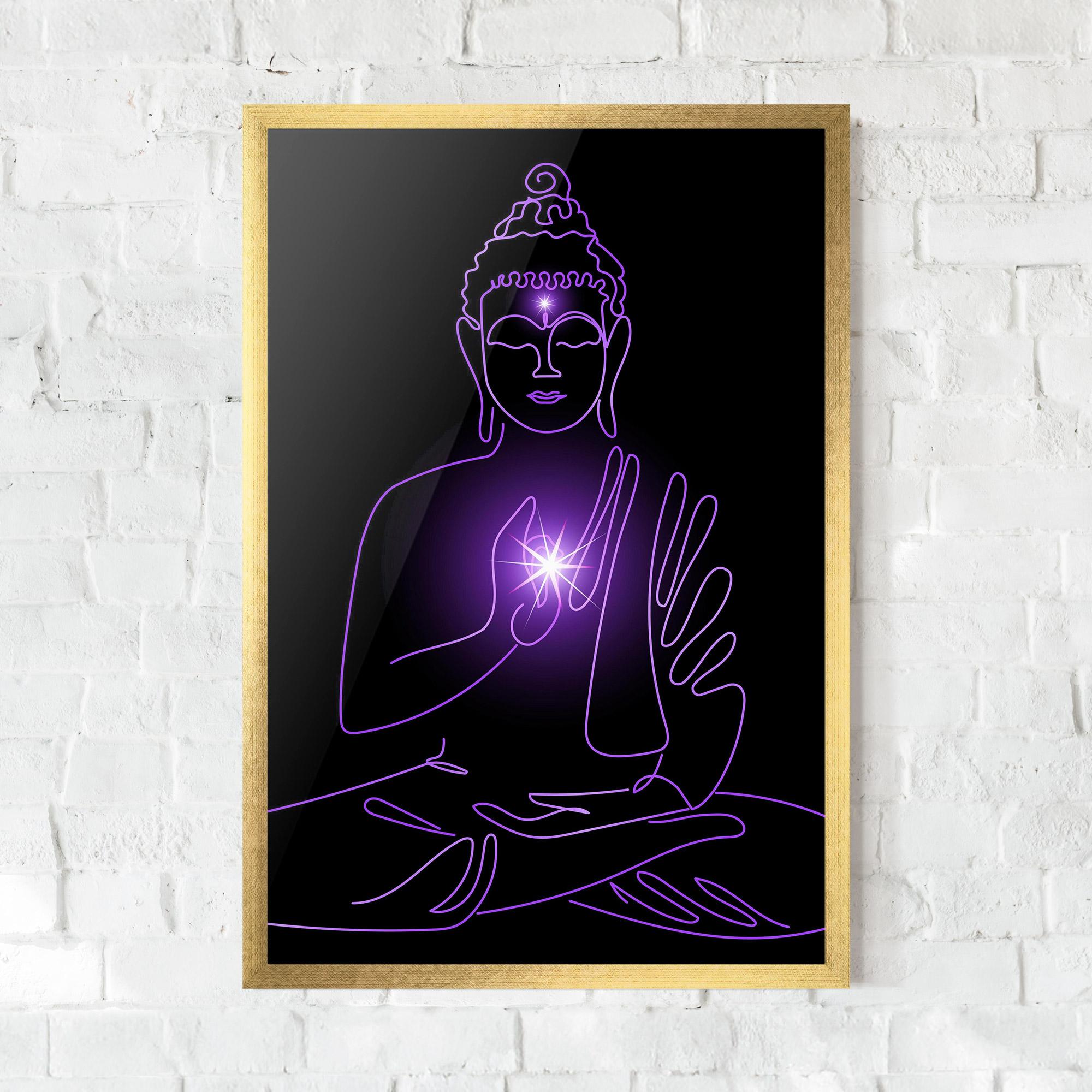 Poster Înrămat Glowing Buddha mockup 0