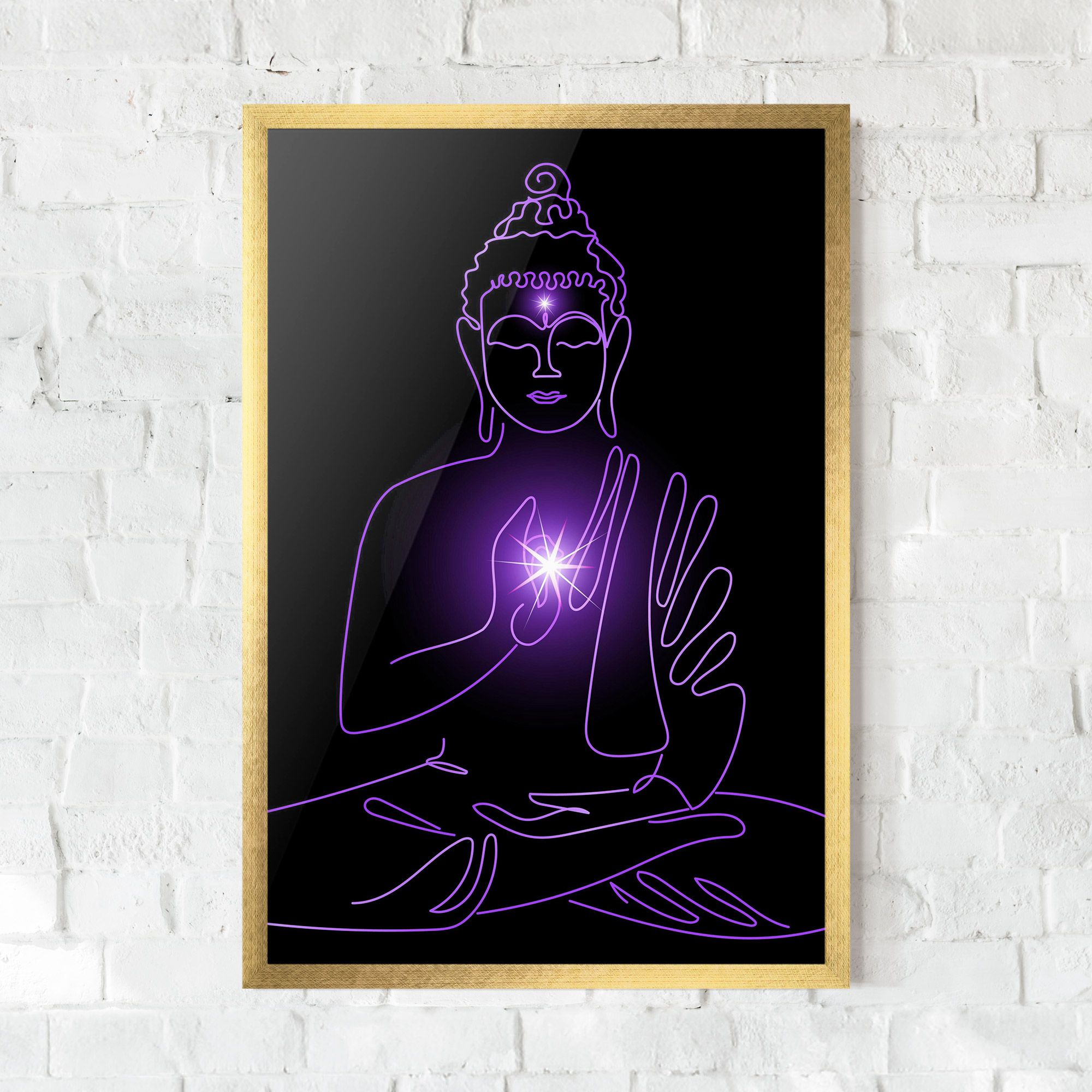 Glowing Buddha mockup 0