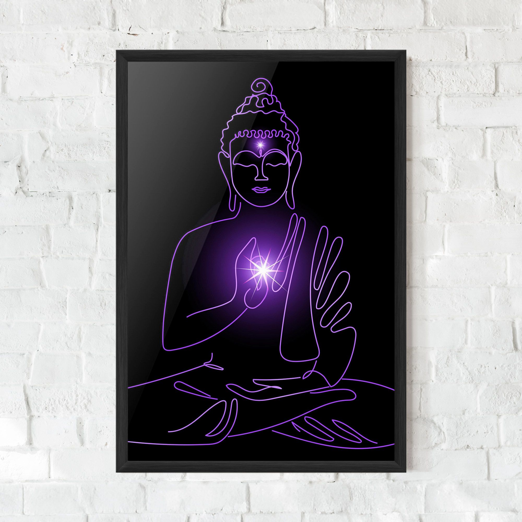 Glowing Buddha mockup 0