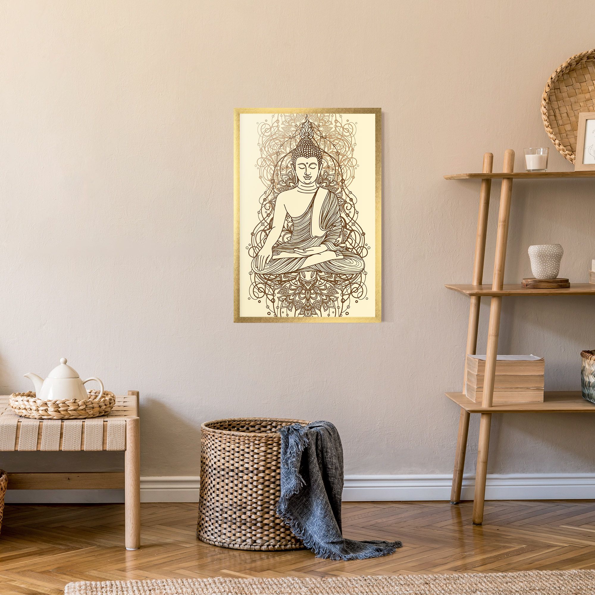 Brown Line Buddha mockup 9