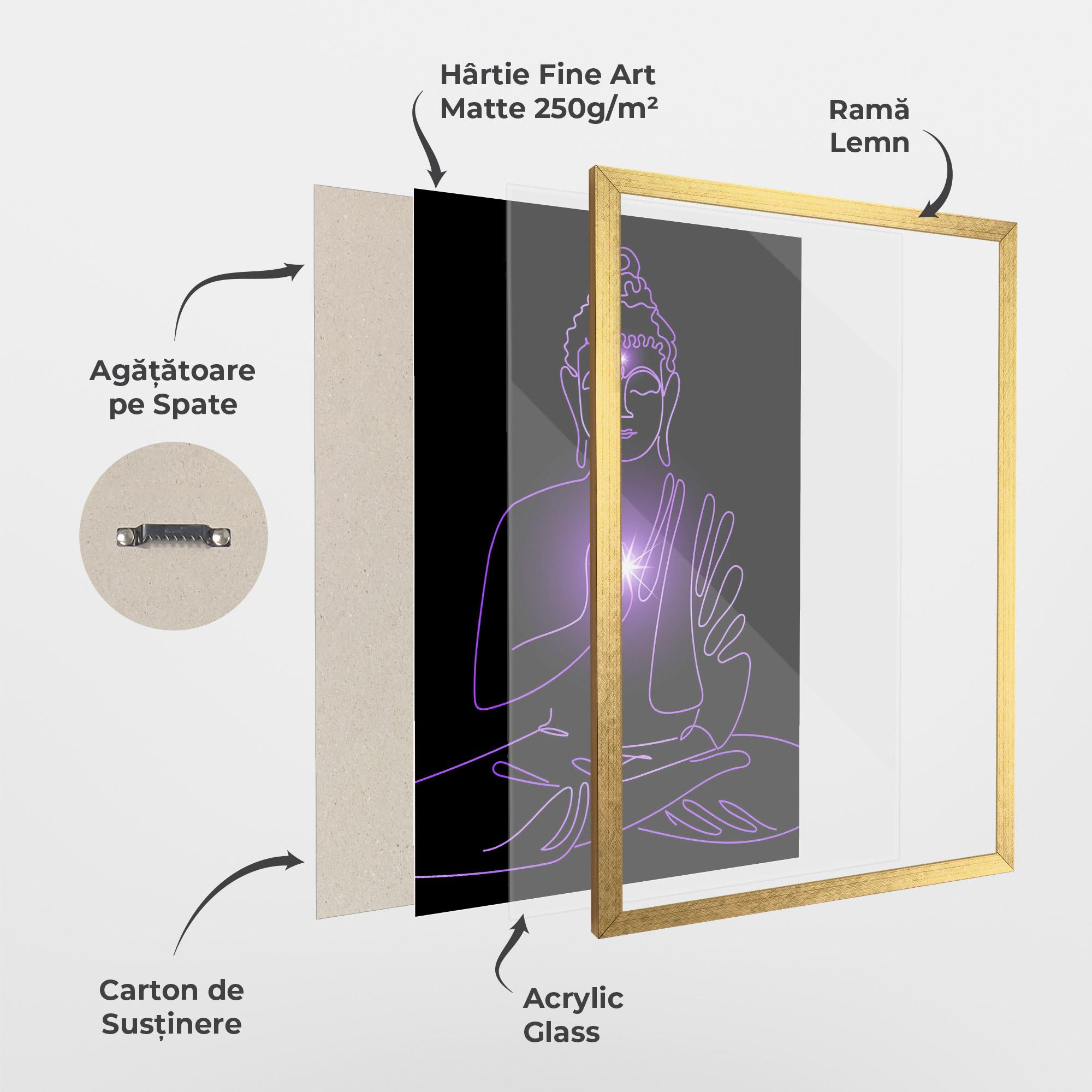 Poster Înrămat Glowing Buddha mockup 1