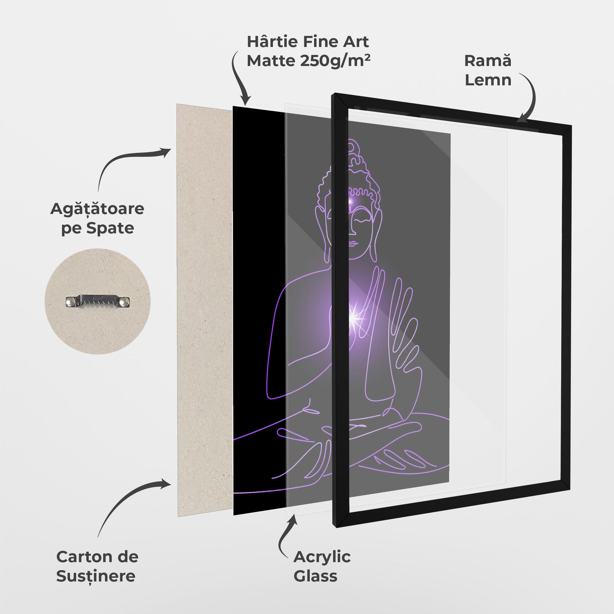 Poster Înrămat Glowing Buddha mockup 1