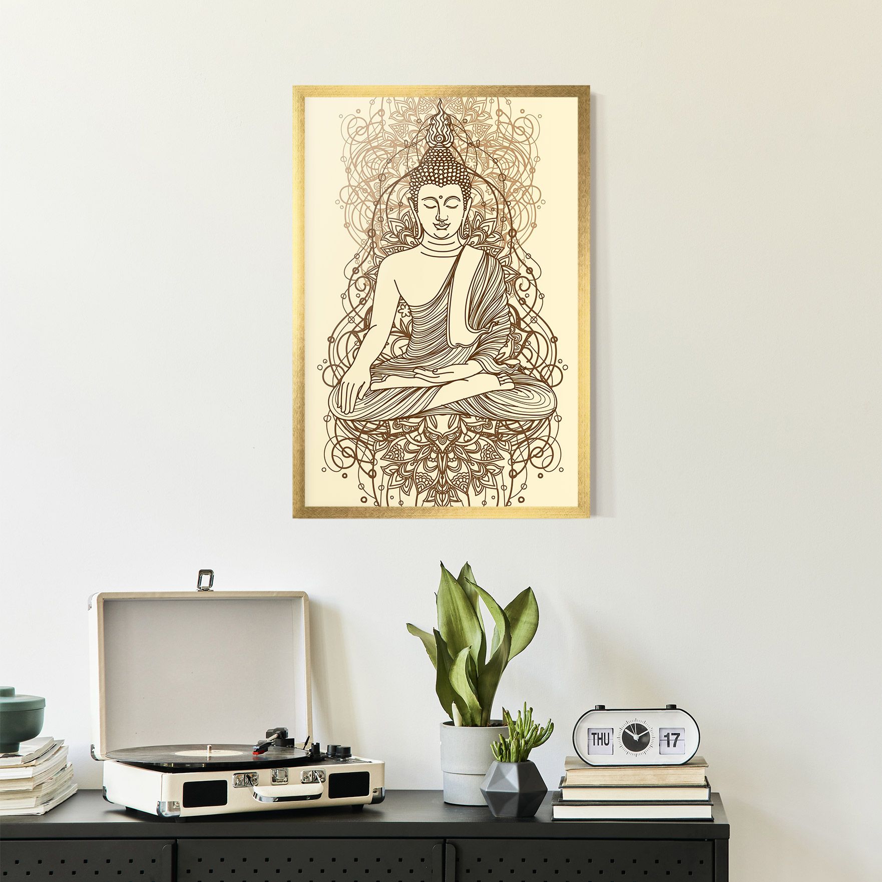 Brown Line Buddha mockup 2