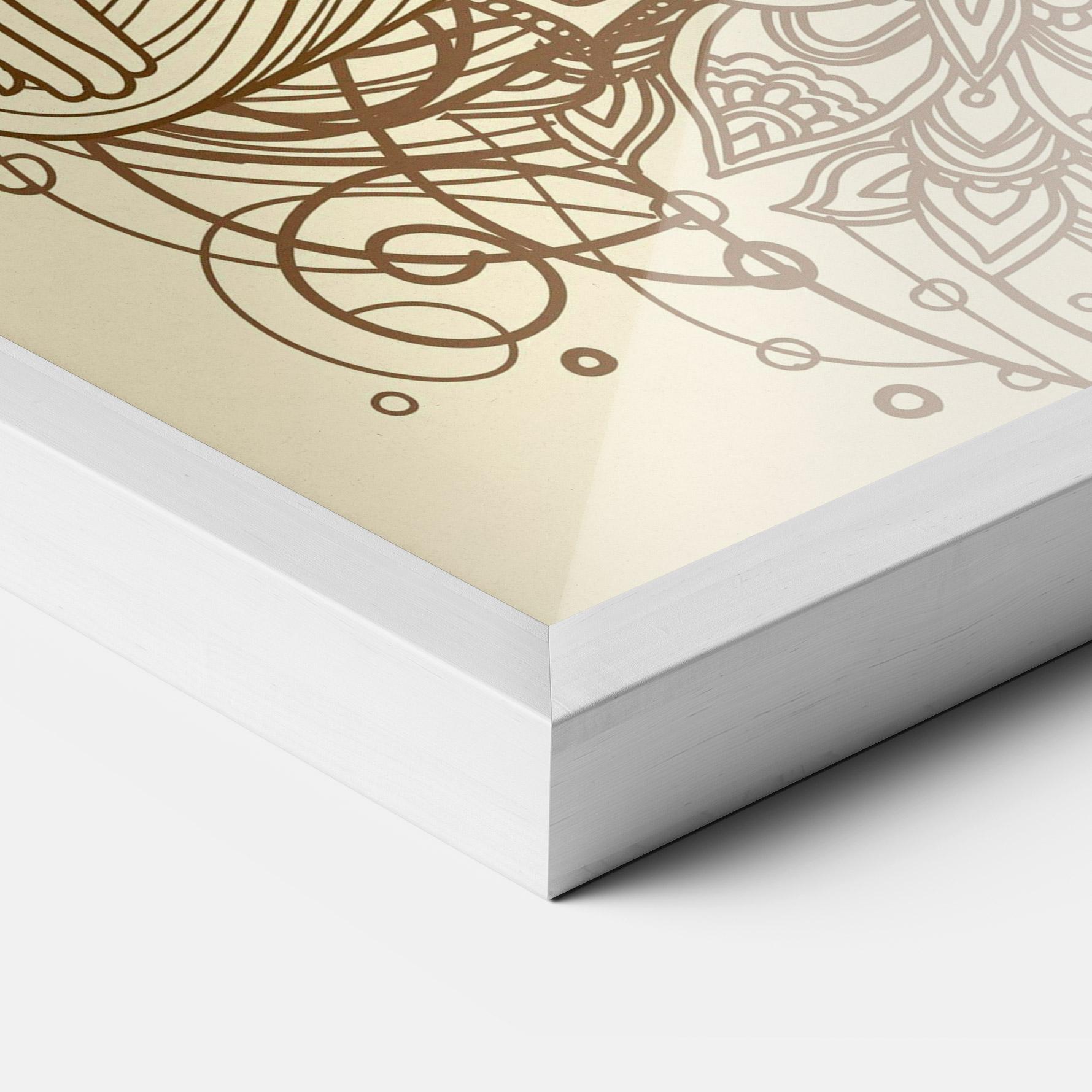 Poster Înrămat Brown Line Buddha mockup 3