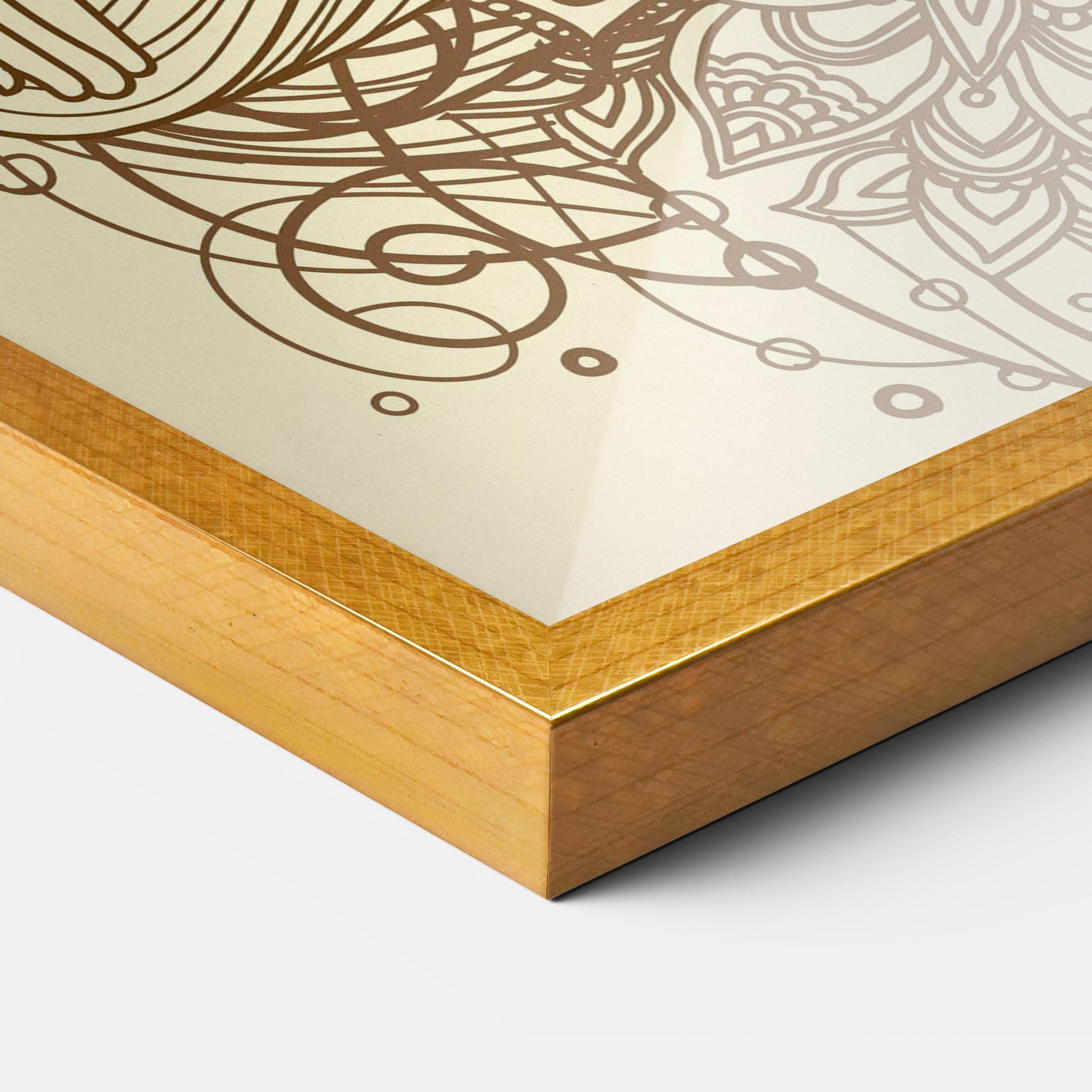 Poster Înrămat Brown Line Buddha mockup 3