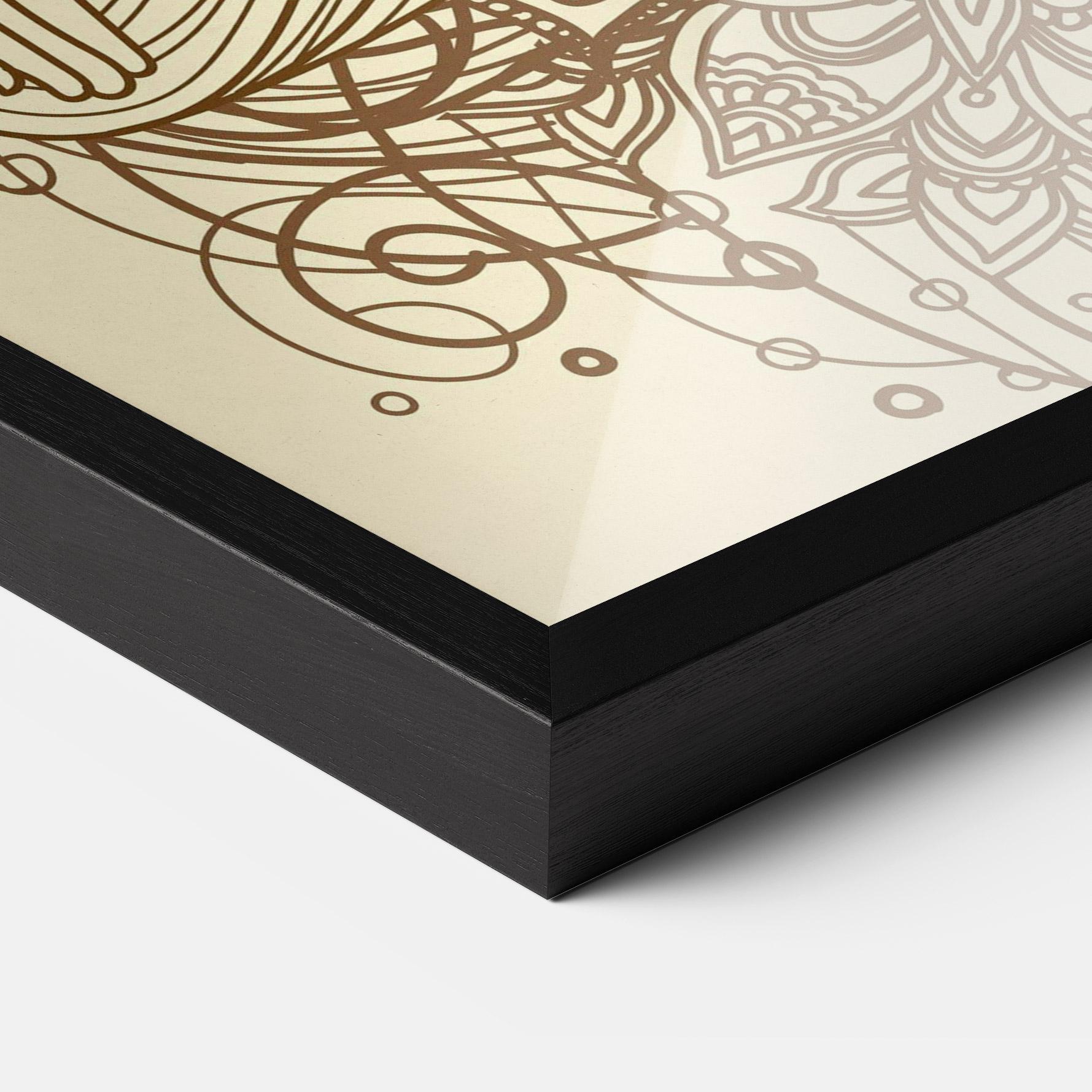 Poster Înrămat Brown Line Buddha mockup 3