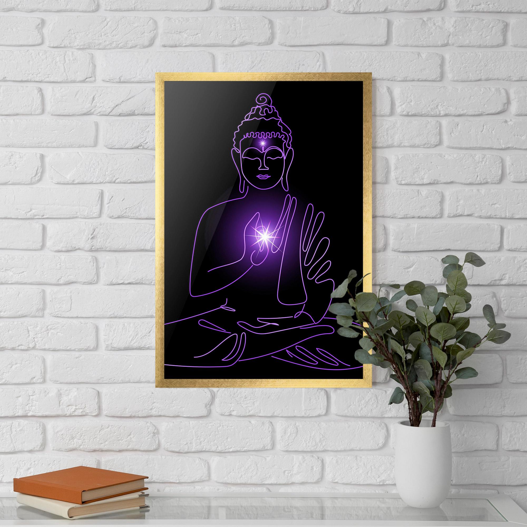 Poster Înrămat Glowing Buddha mockup 5