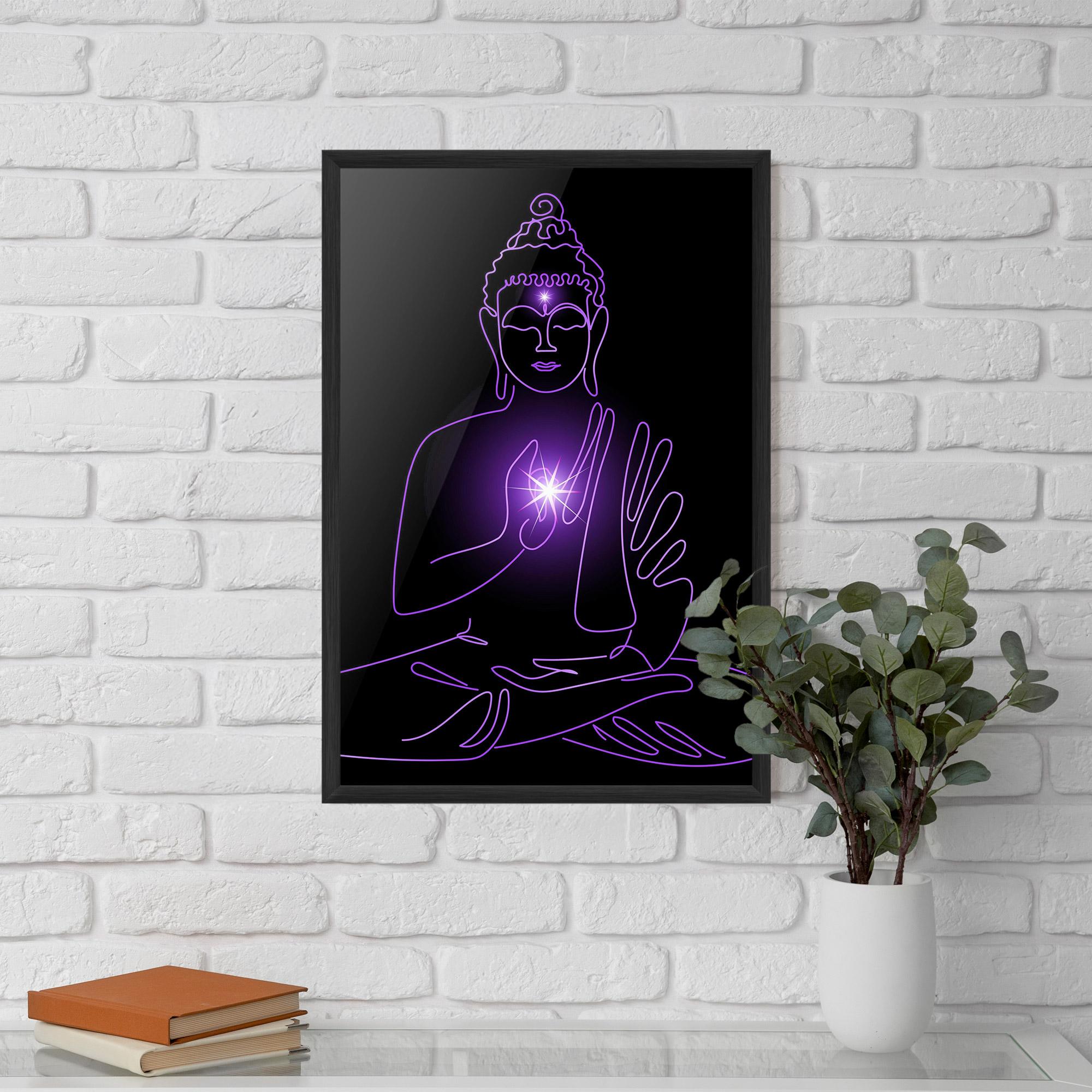 Poster Înrămat Glowing Buddha mockup 5