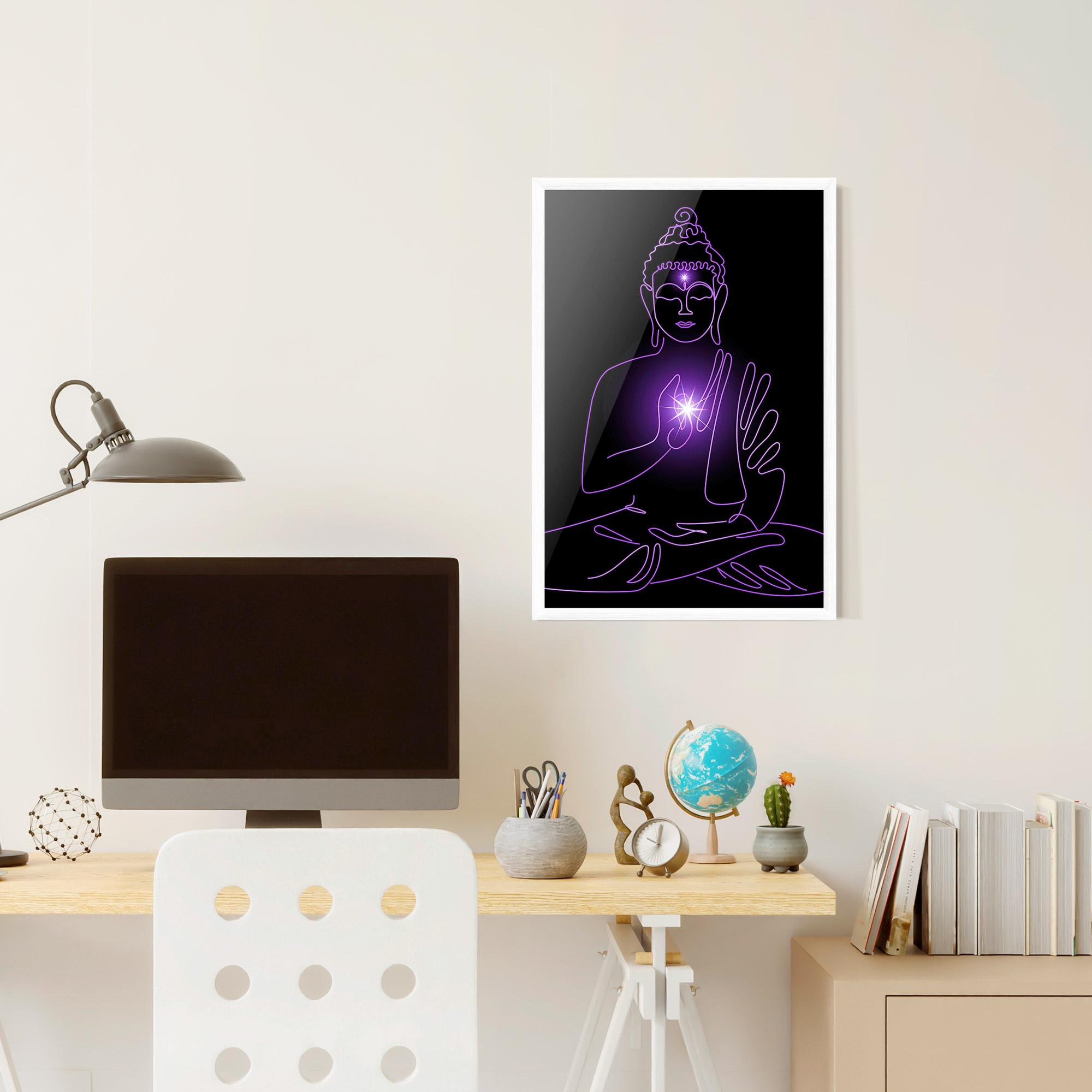 Poster Înrămat Glowing Buddha mockup 6