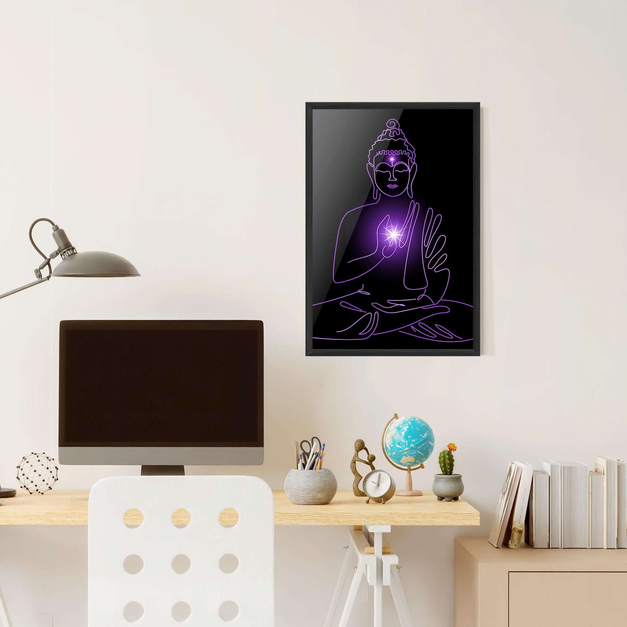 Poster Înrămat Glowing Buddha mockup 6