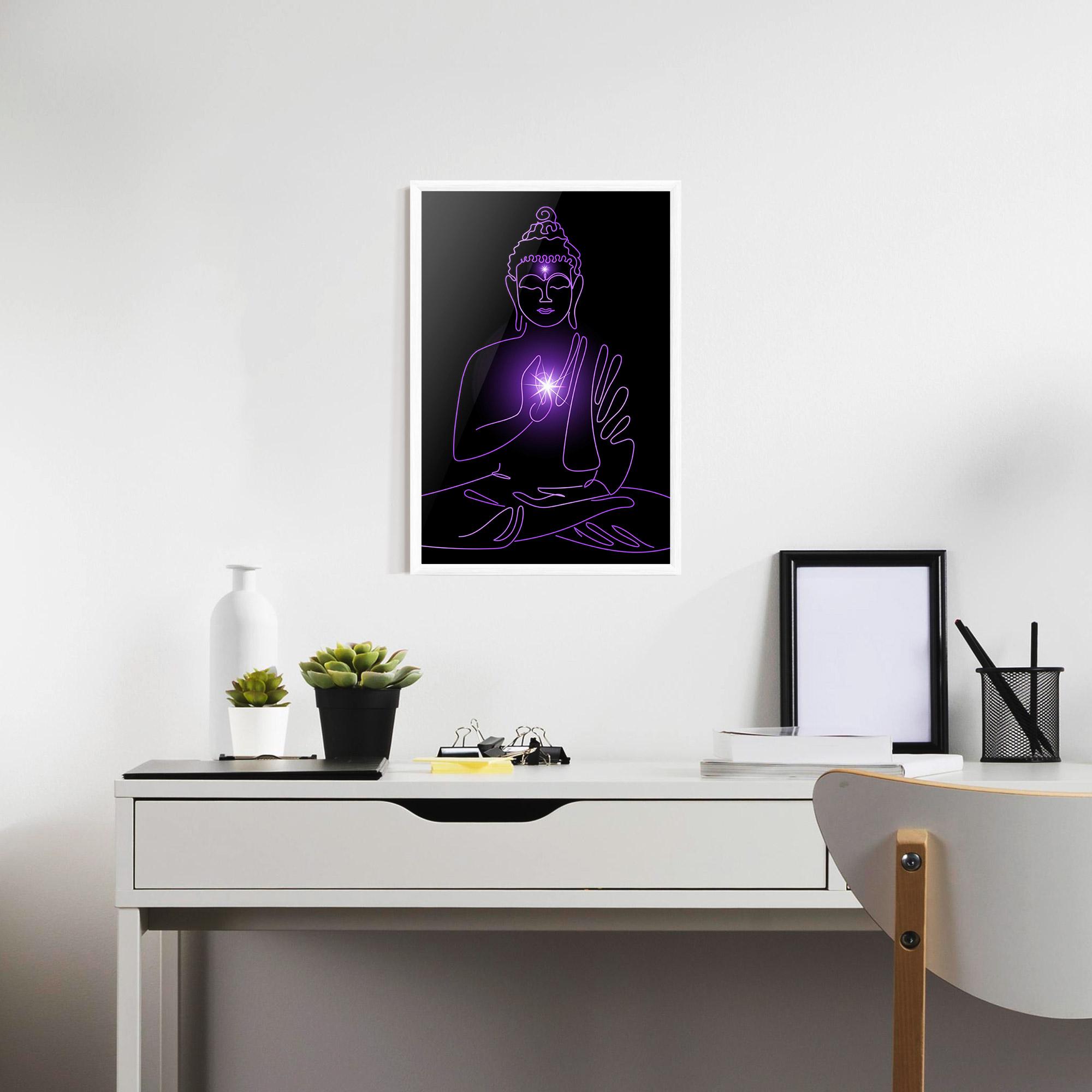 Poster Înrămat Glowing Buddha mockup 7