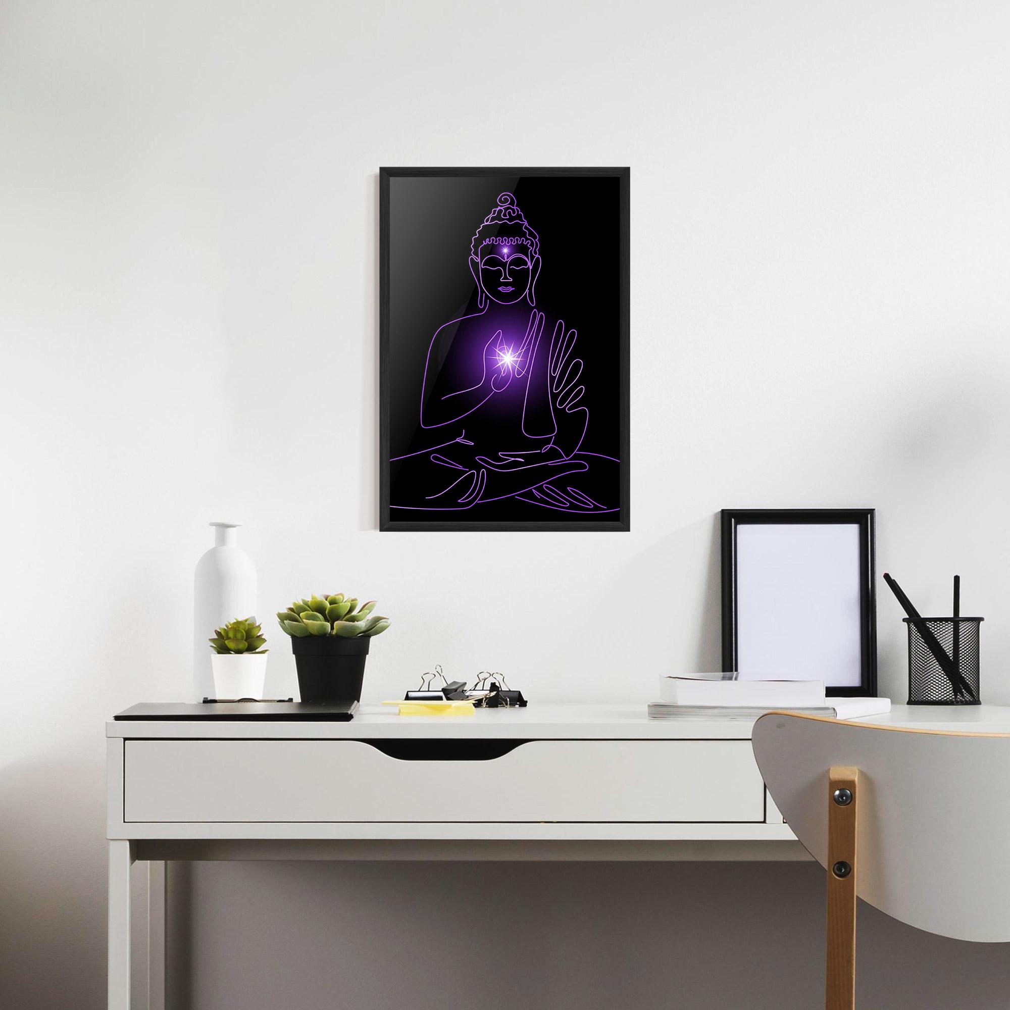 Poster Înrămat Glowing Buddha mockup 7