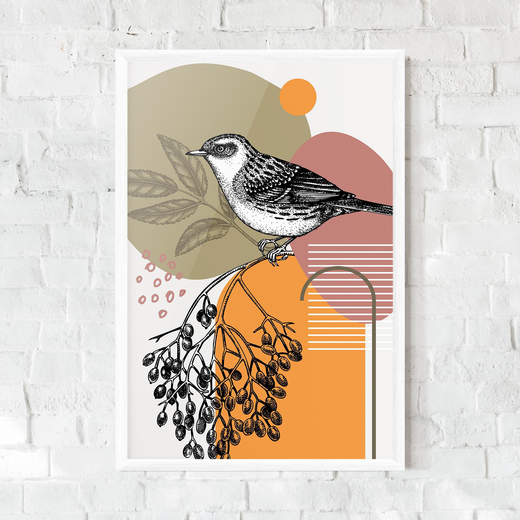 Poster Înrămat Bird Collage mockup 0