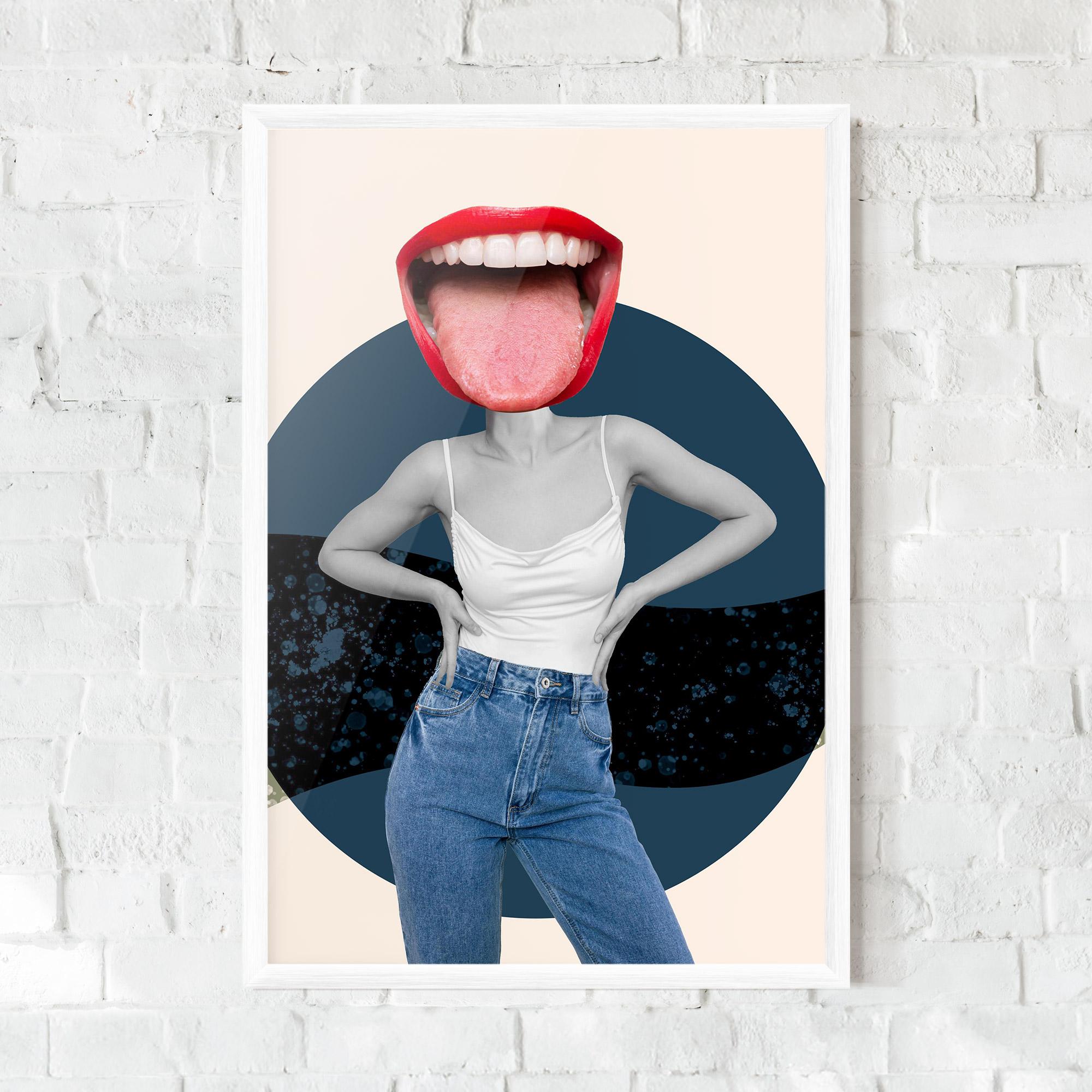 Poster Înrămat Blue Jeans Lips mockup 0