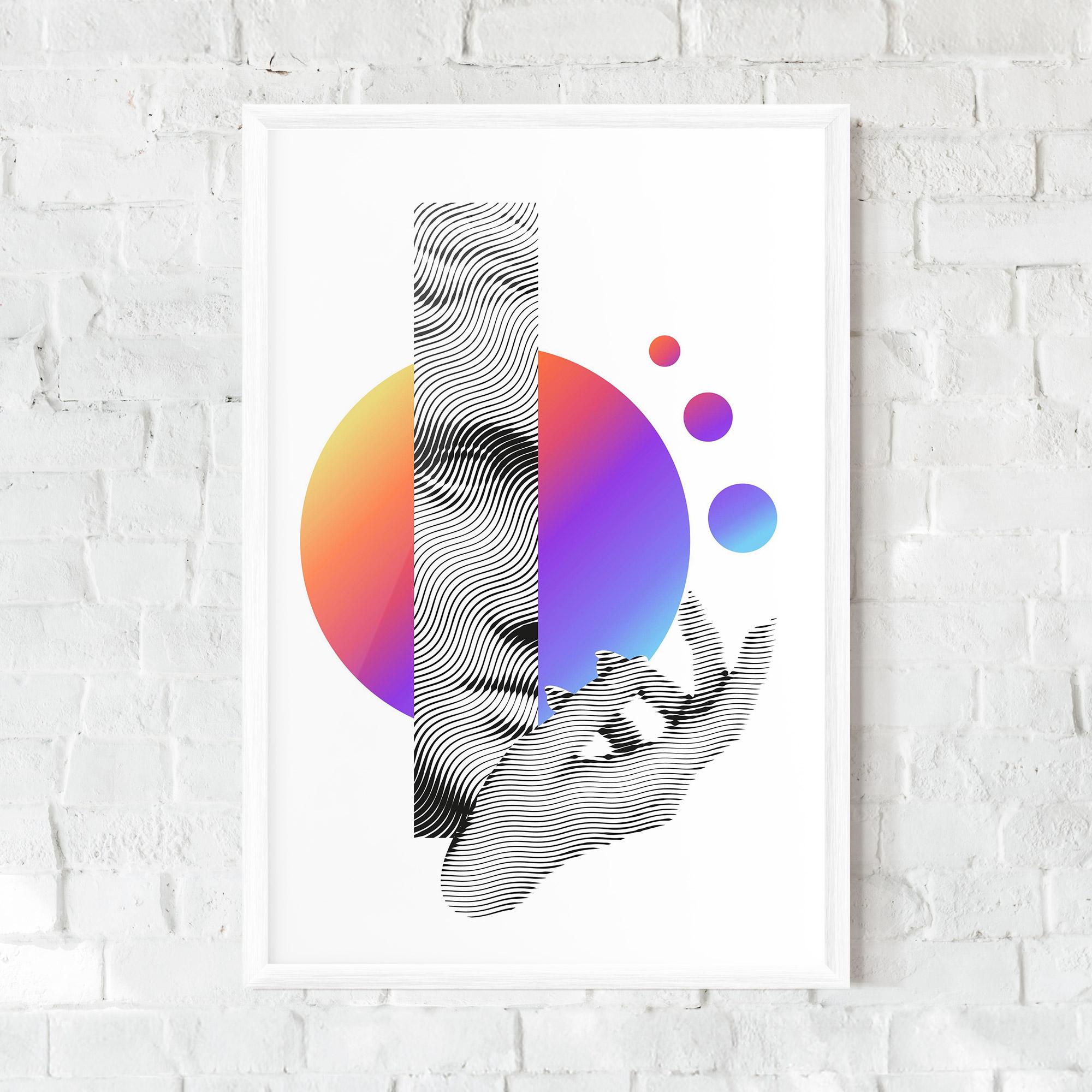 Poster Înrămat Orange Light Statue mockup 0