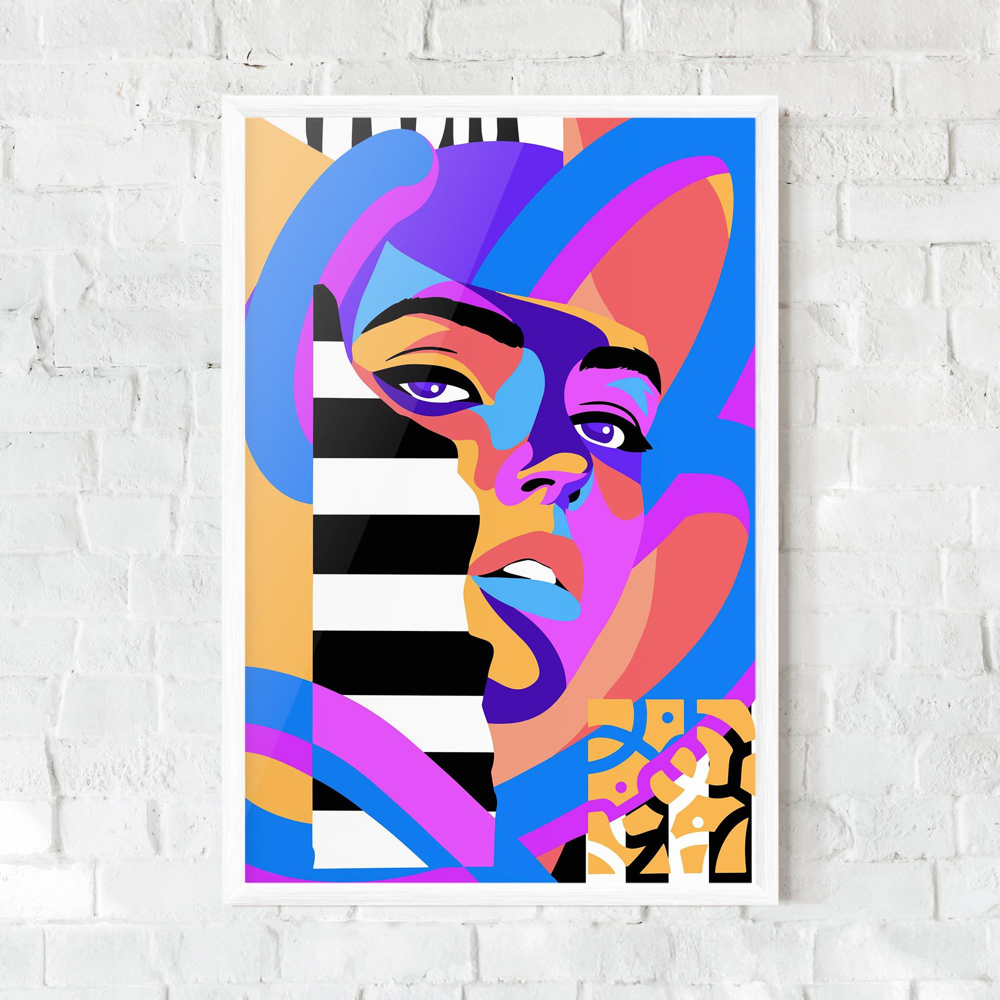 Poster Înrămat Woman Art Face mockup 0
