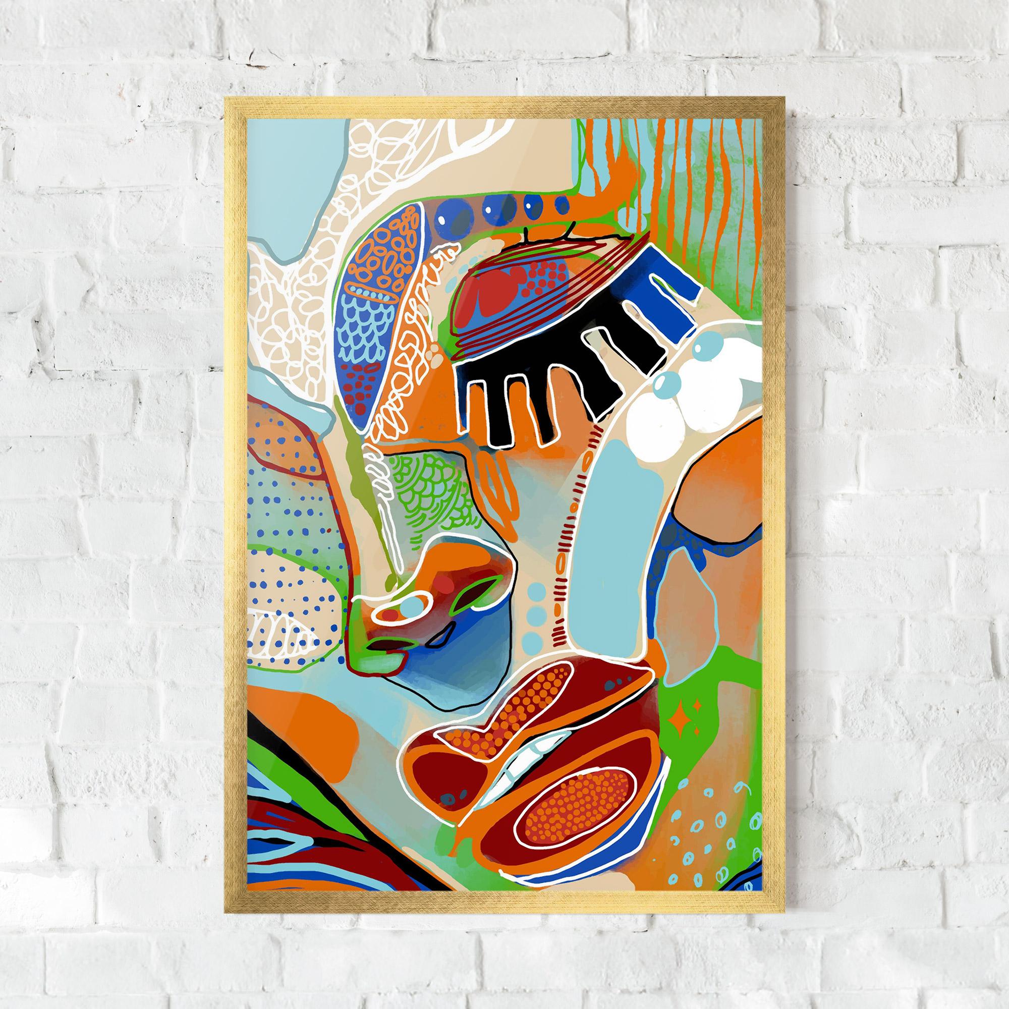 Poster Înrămat Abstract Face Art mockup 0