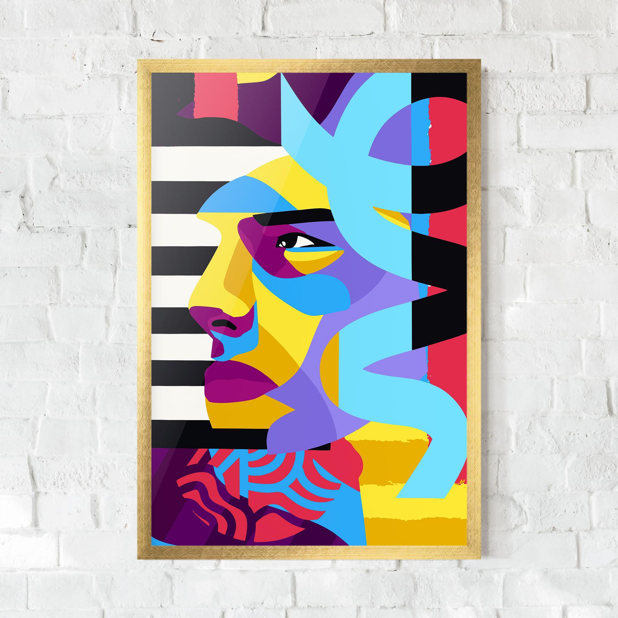 Poster Înrămat Abstract Male Face mockup 0