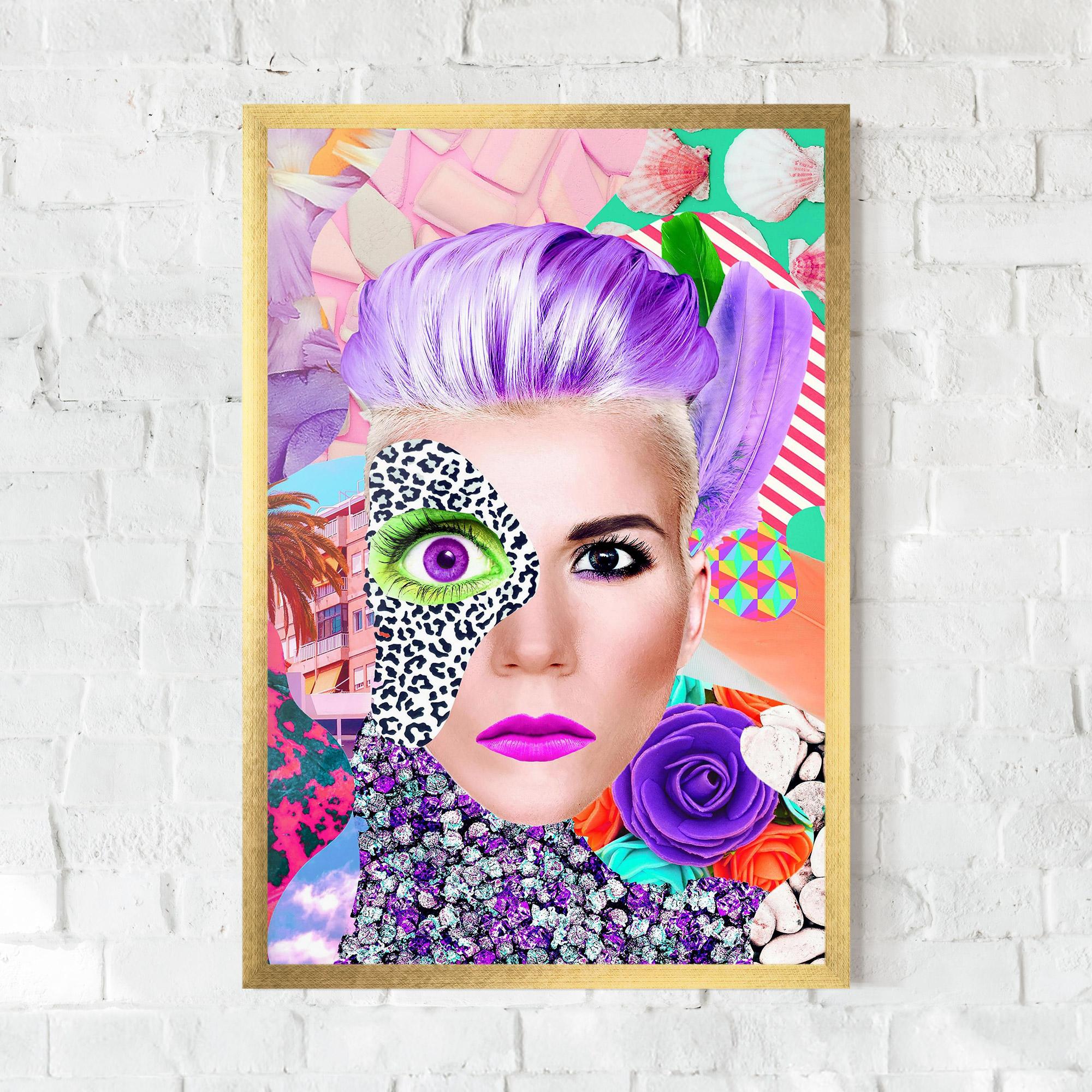 Poster Înrămat Art Collage Lady mockup 0