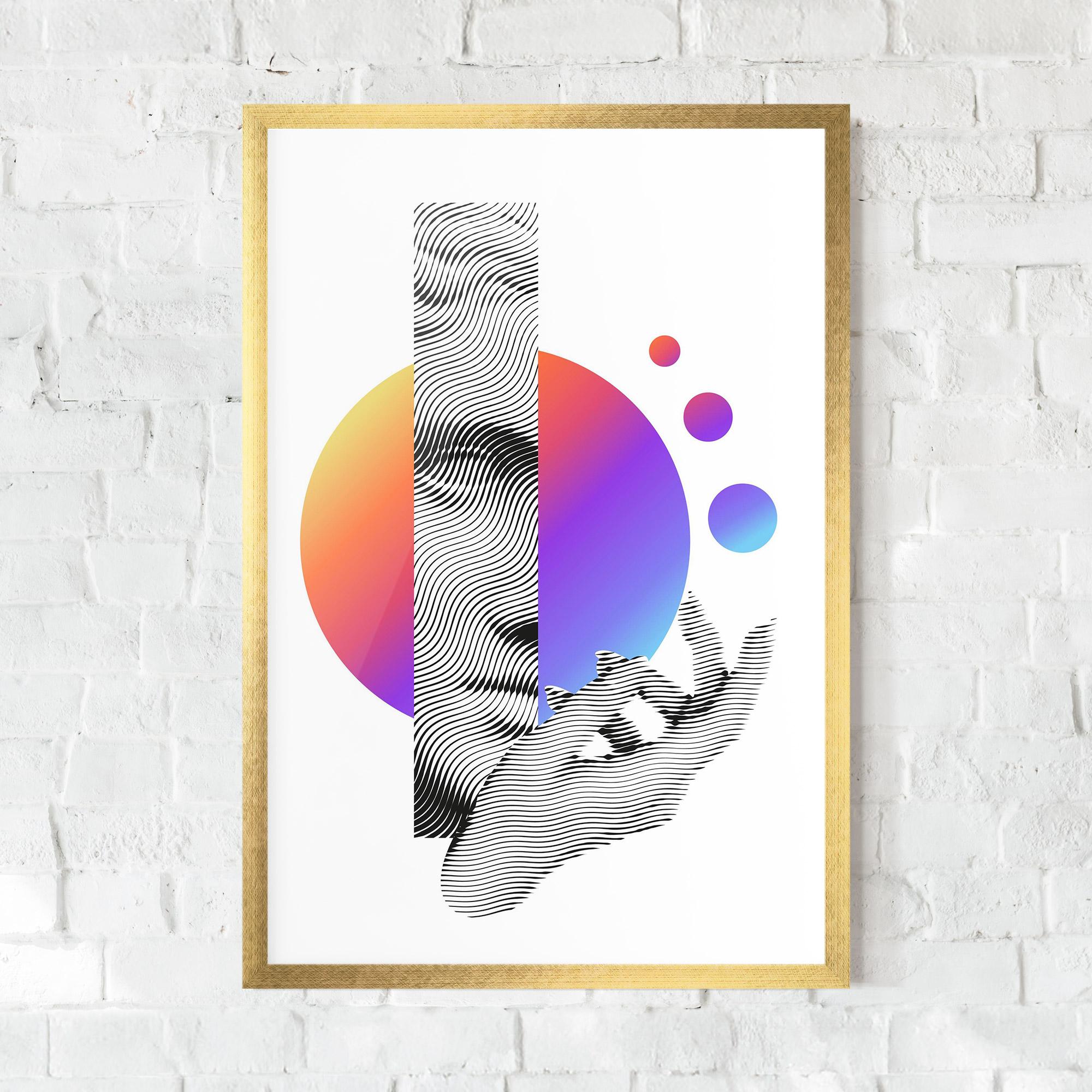 Poster Înrămat Orange Light Statue mockup 0