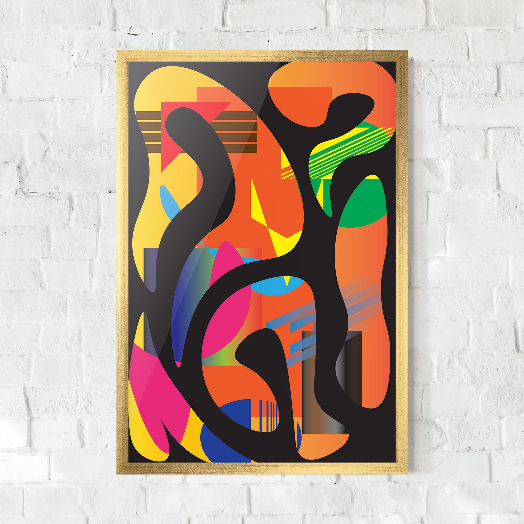 Poster Înrămat Shape Abstract Orange mockup 0