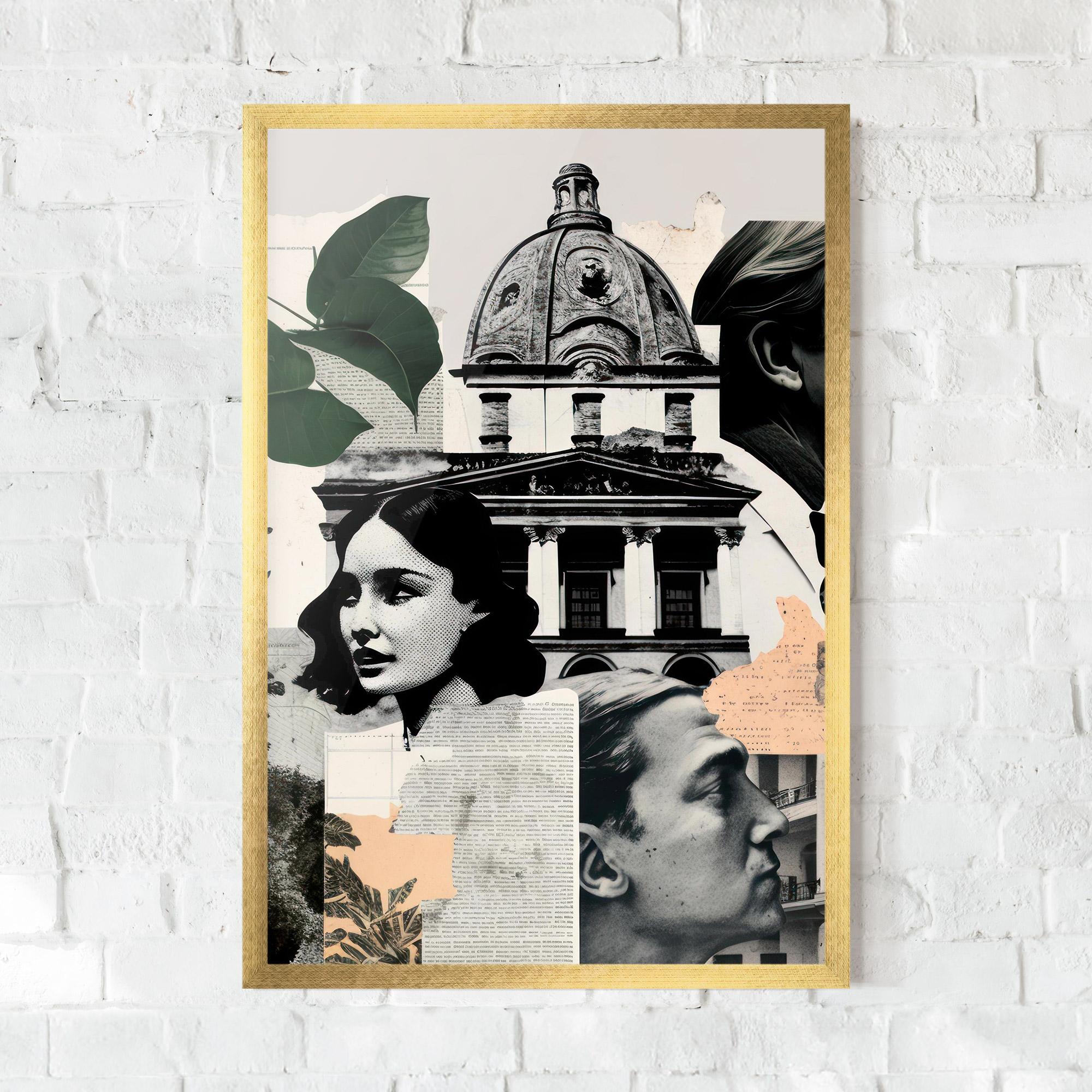 Poster Înrămat Vintage Collage mockup 0