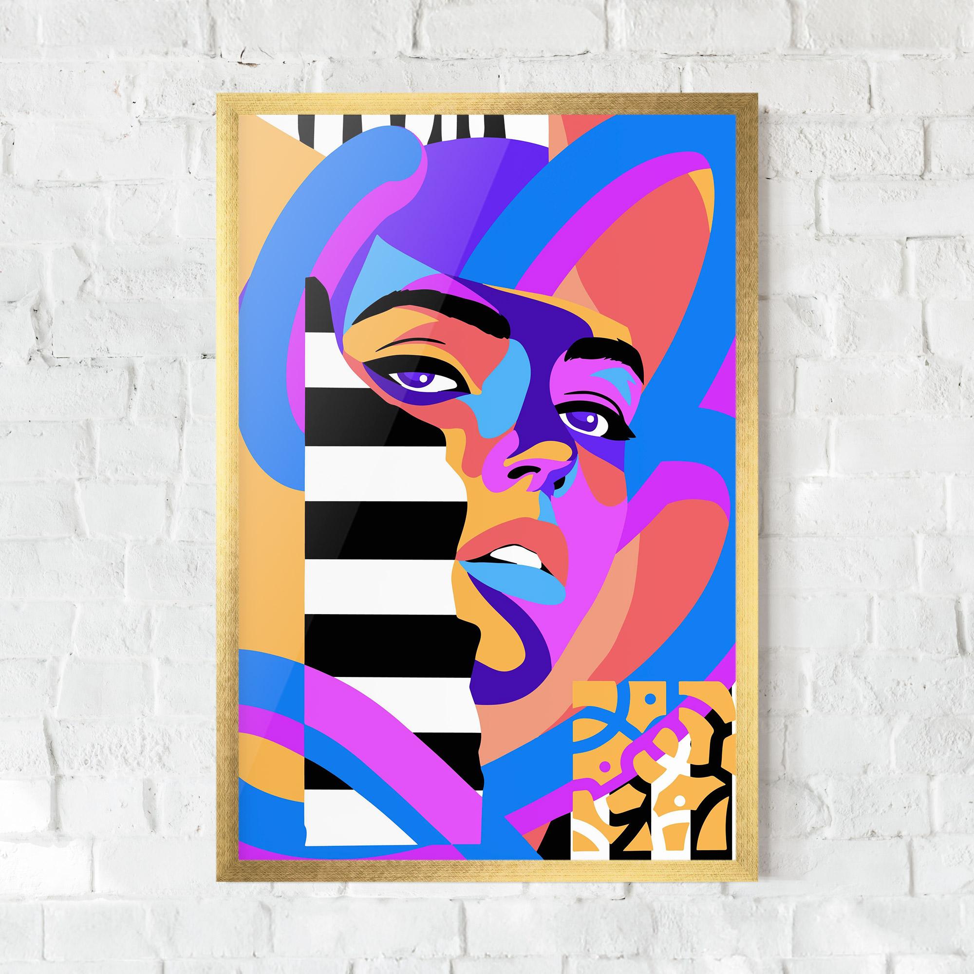 Poster Înrămat Woman Art Face mockup 0